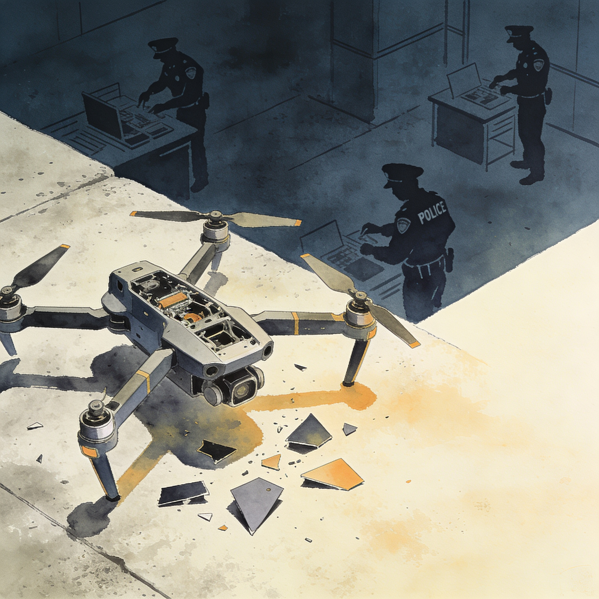 La Policía desmanteló red de drones explosivos para disidencias — Judicial, ilustración editorial