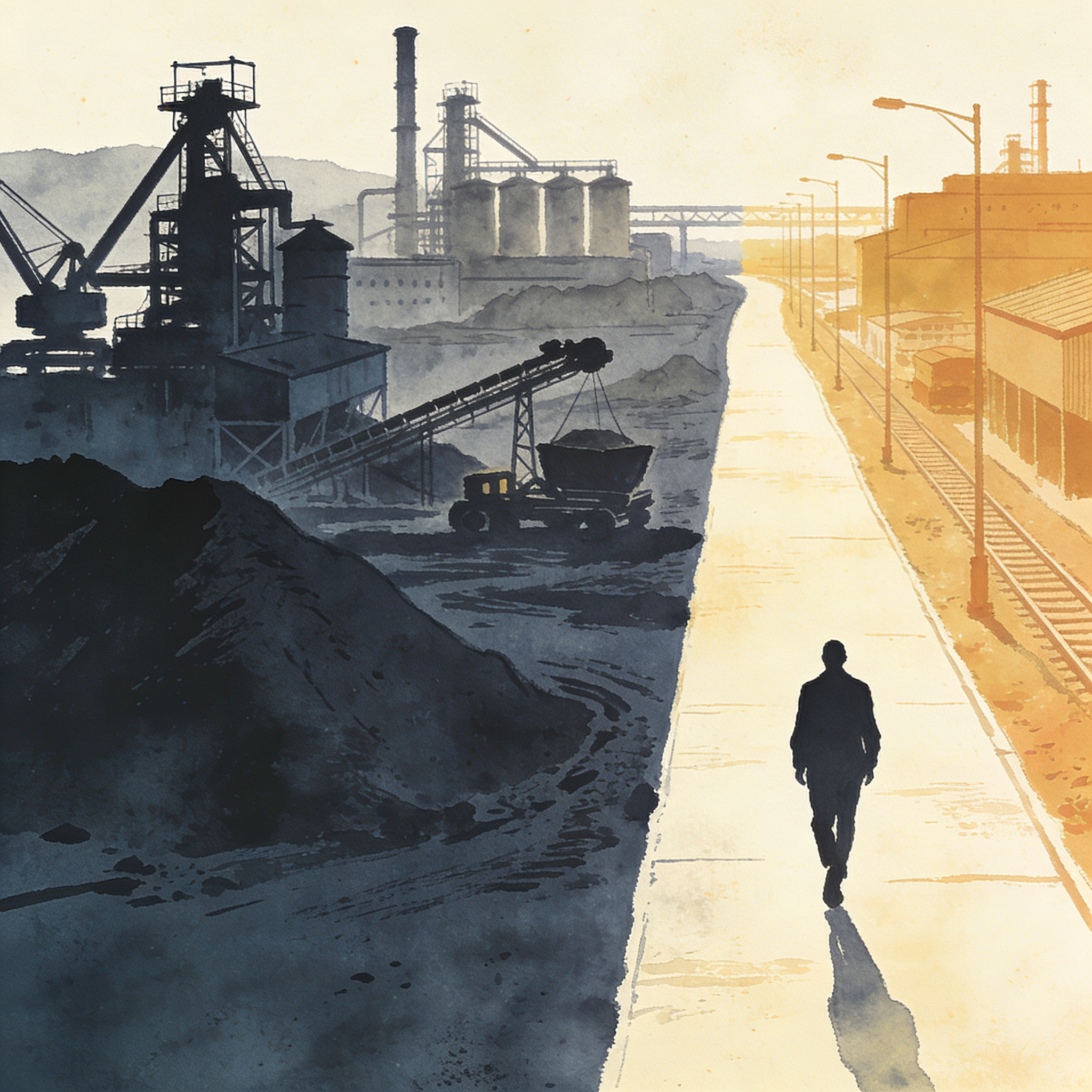 Consumo sostiene el crecimiento mientras la industria se estanca — Mercados, ilustración editorial