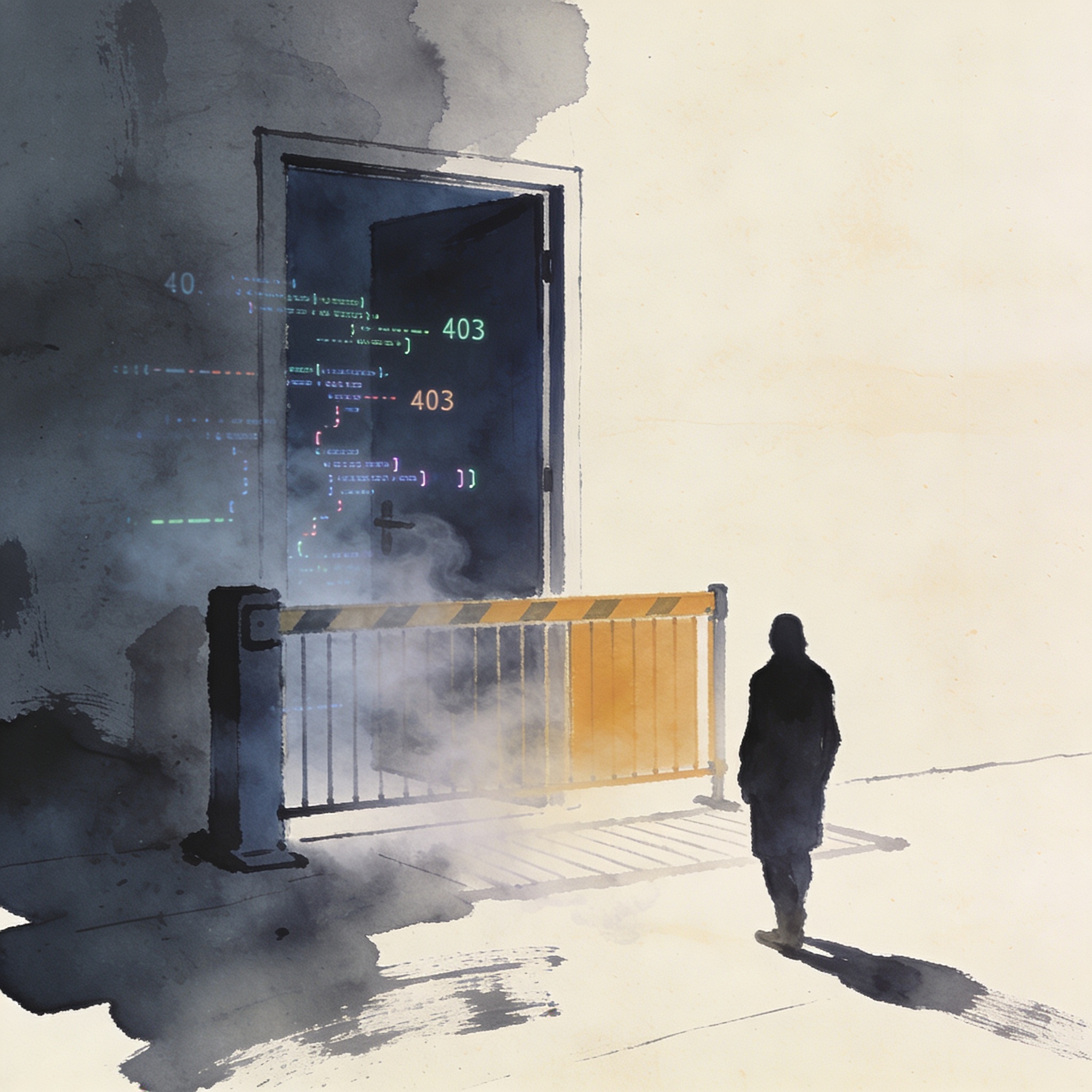 El silencio también es información: sobre errores 403 y opacidad institucional — Editorial, ilustración editorial