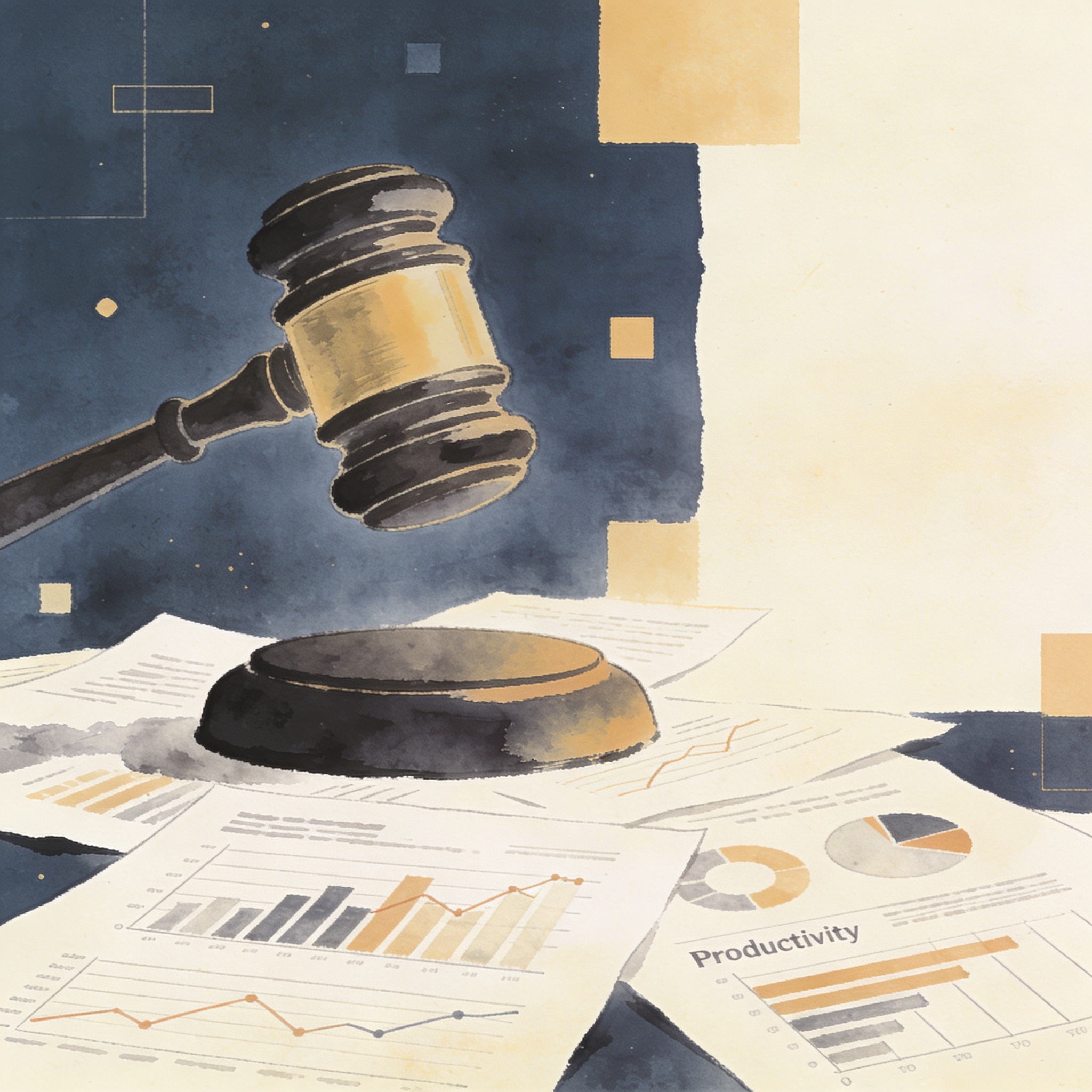 Las cortes ignoran los criterios técnicos en inflación y productividad — Judicial, ilustración editorial