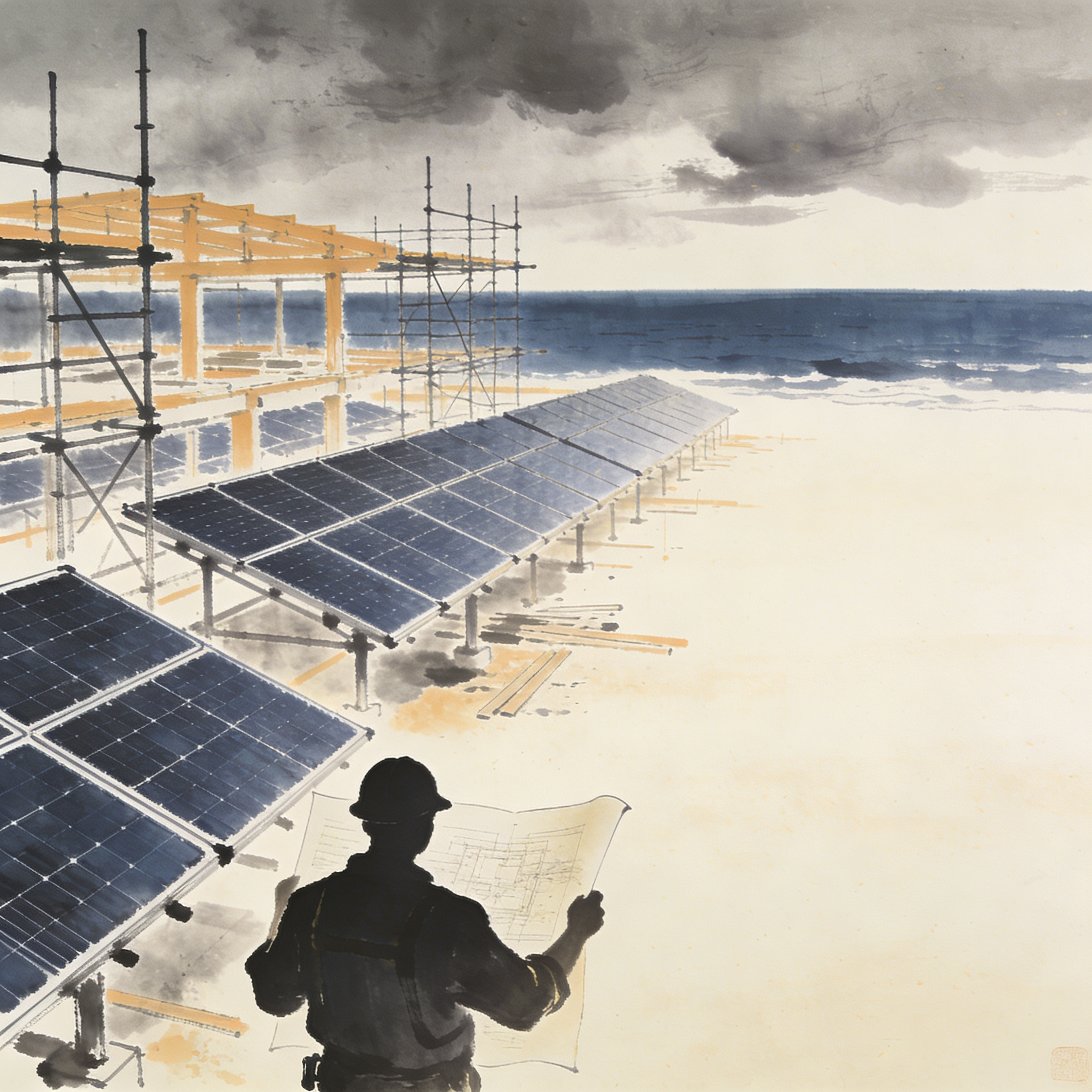 Colombia Solar enfrenta el test de la ejecución — Política, ilustración editorial