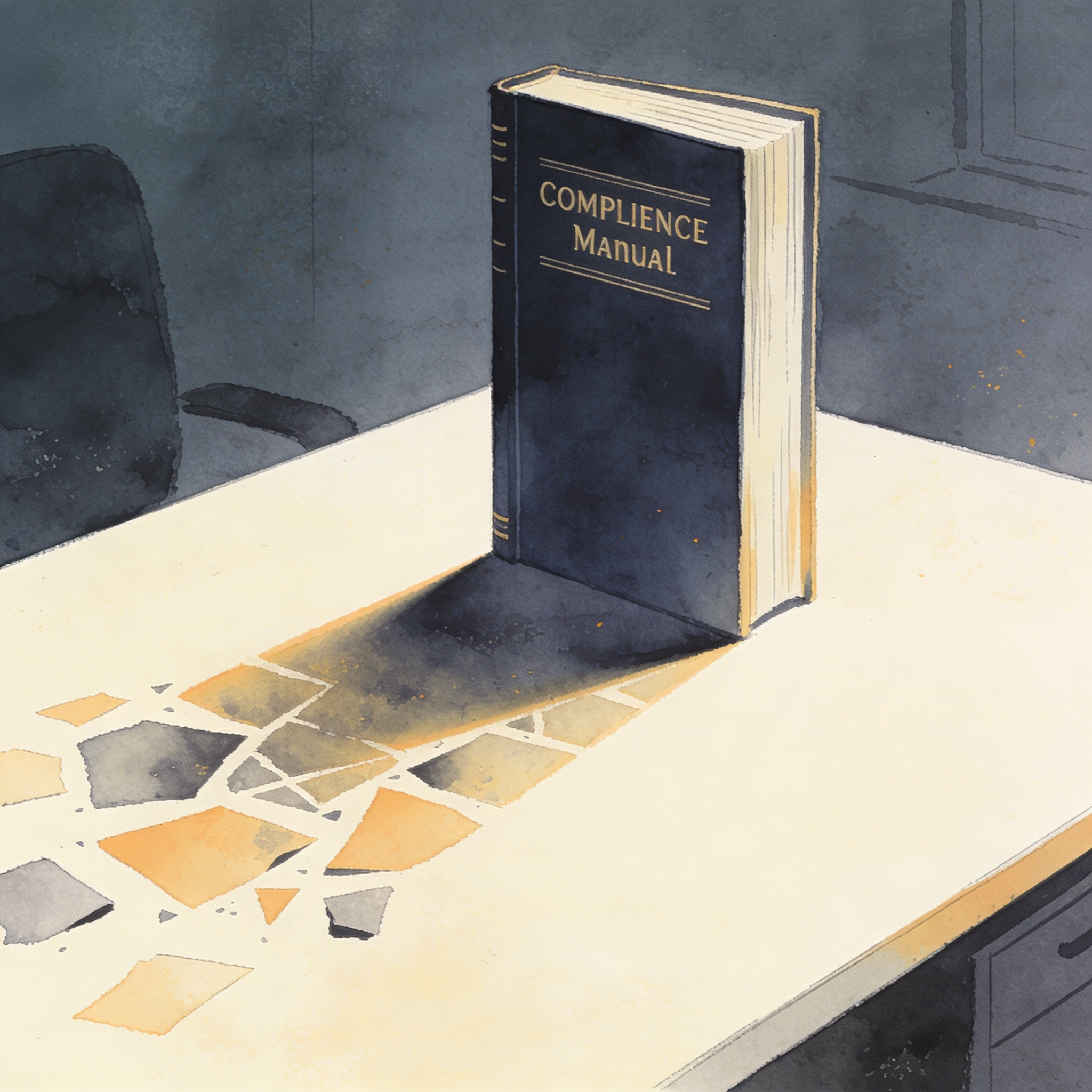 Cuando la ética vive solo en el manual de cumplimiento — Cultura política, ilustración editorial
