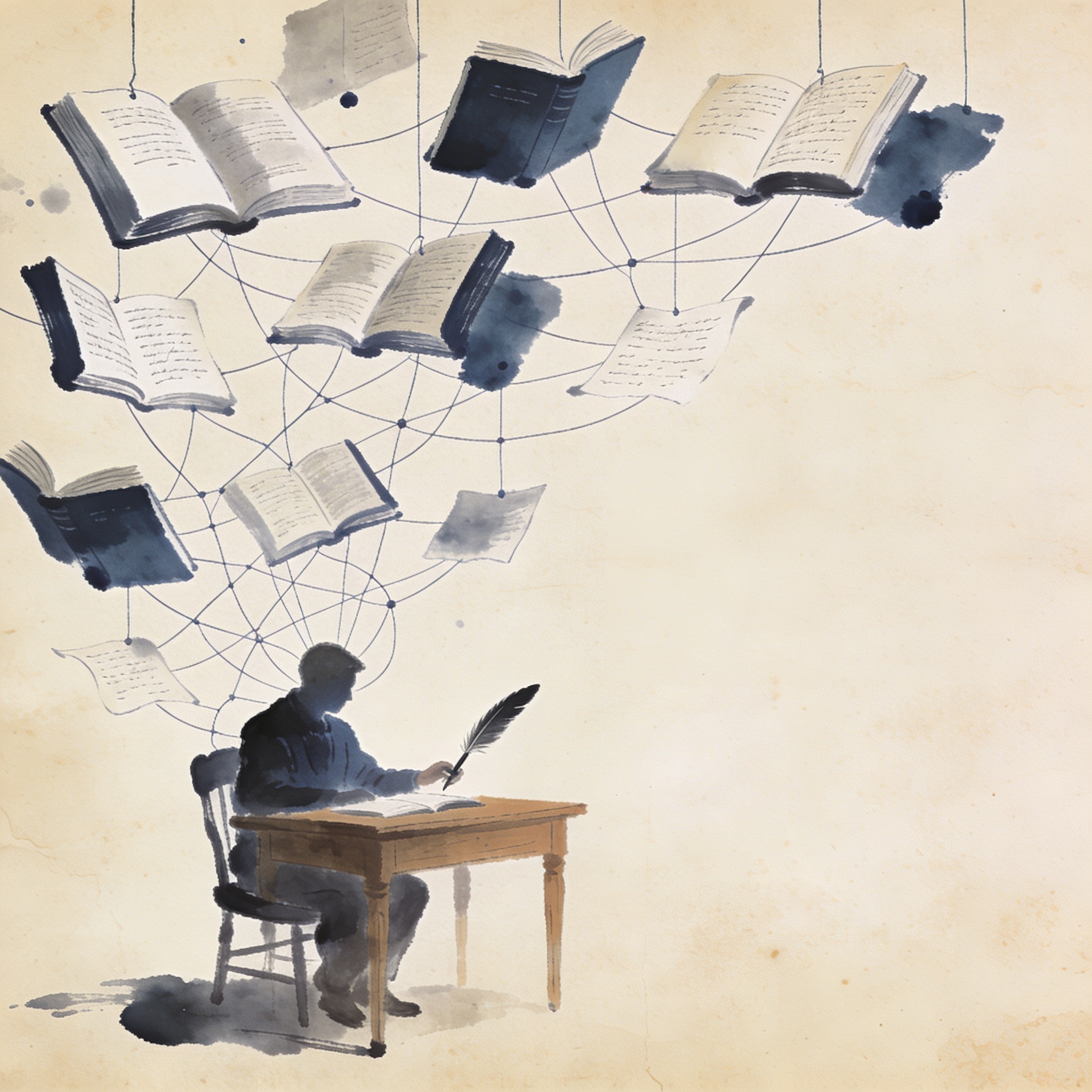 Rolando Blanco teje su red de clásicos literarios — Cultura pop & política, ilustración editorial