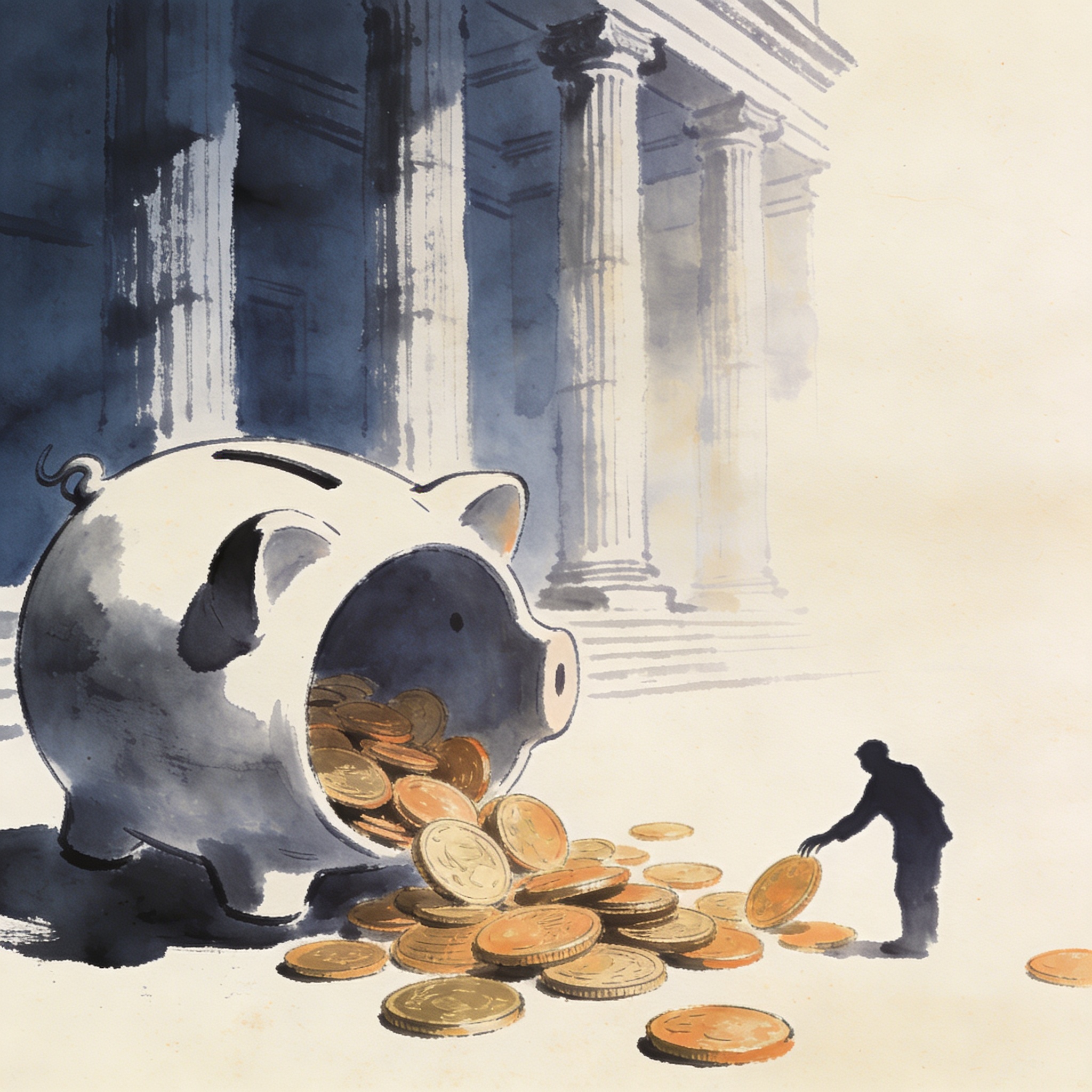 Fondos de pensión no son caja menor del Gobierno — Política, ilustración editorial