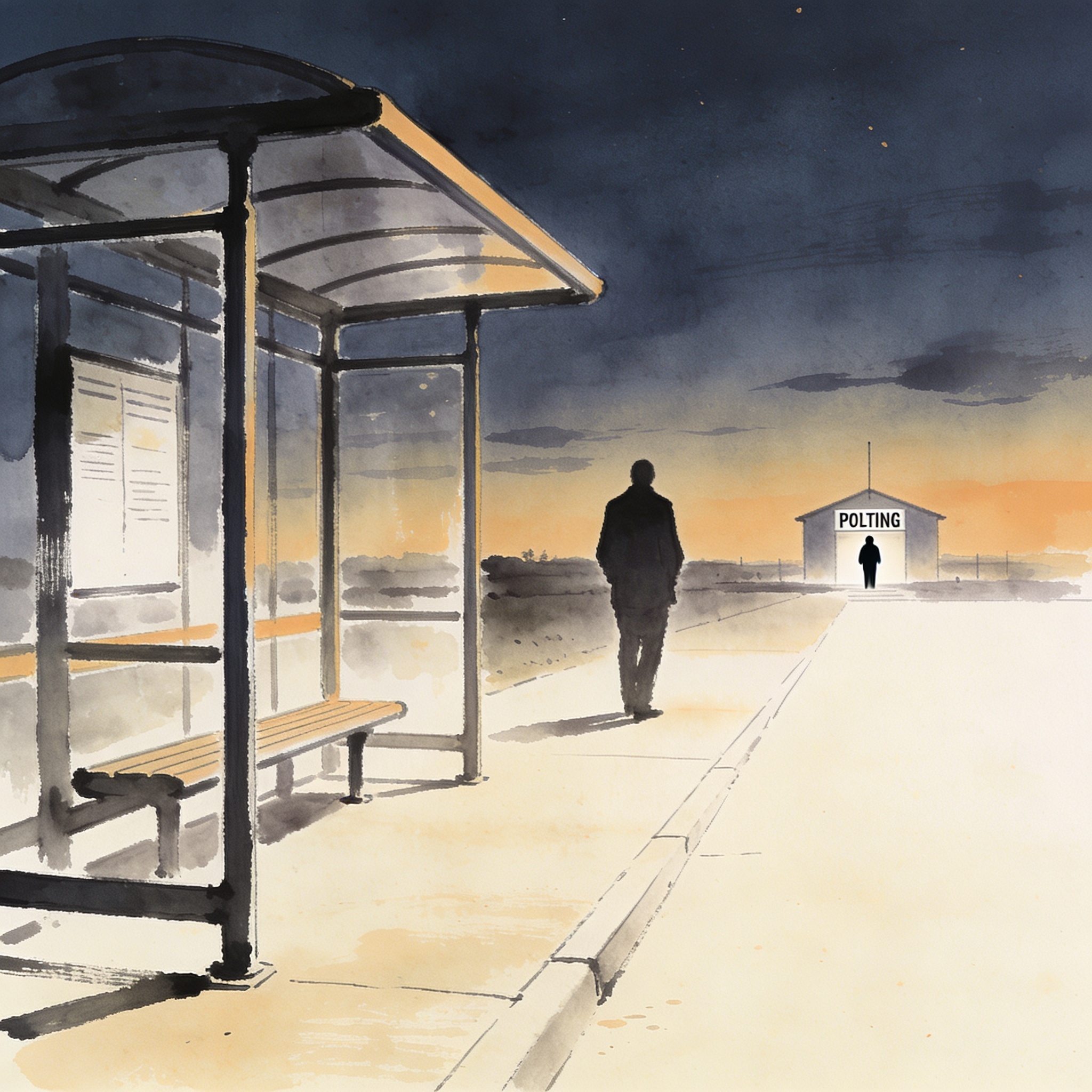 El transporte gratuito en elecciones no resuelve la abstención — Política, ilustración editorial