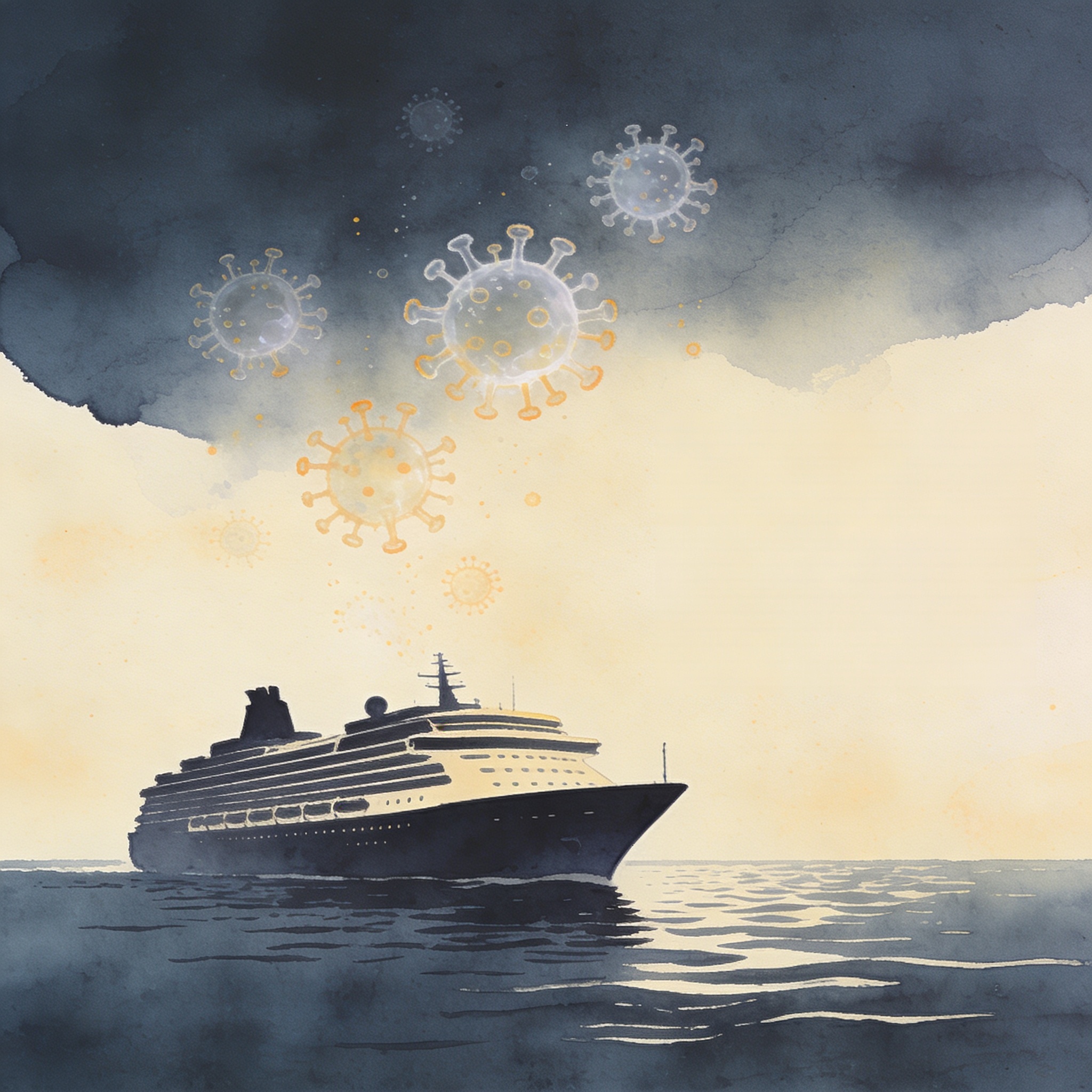 Crucero en Francia: cuando la salud pública viaja sin fronteras — Internacional, ilustración editorial