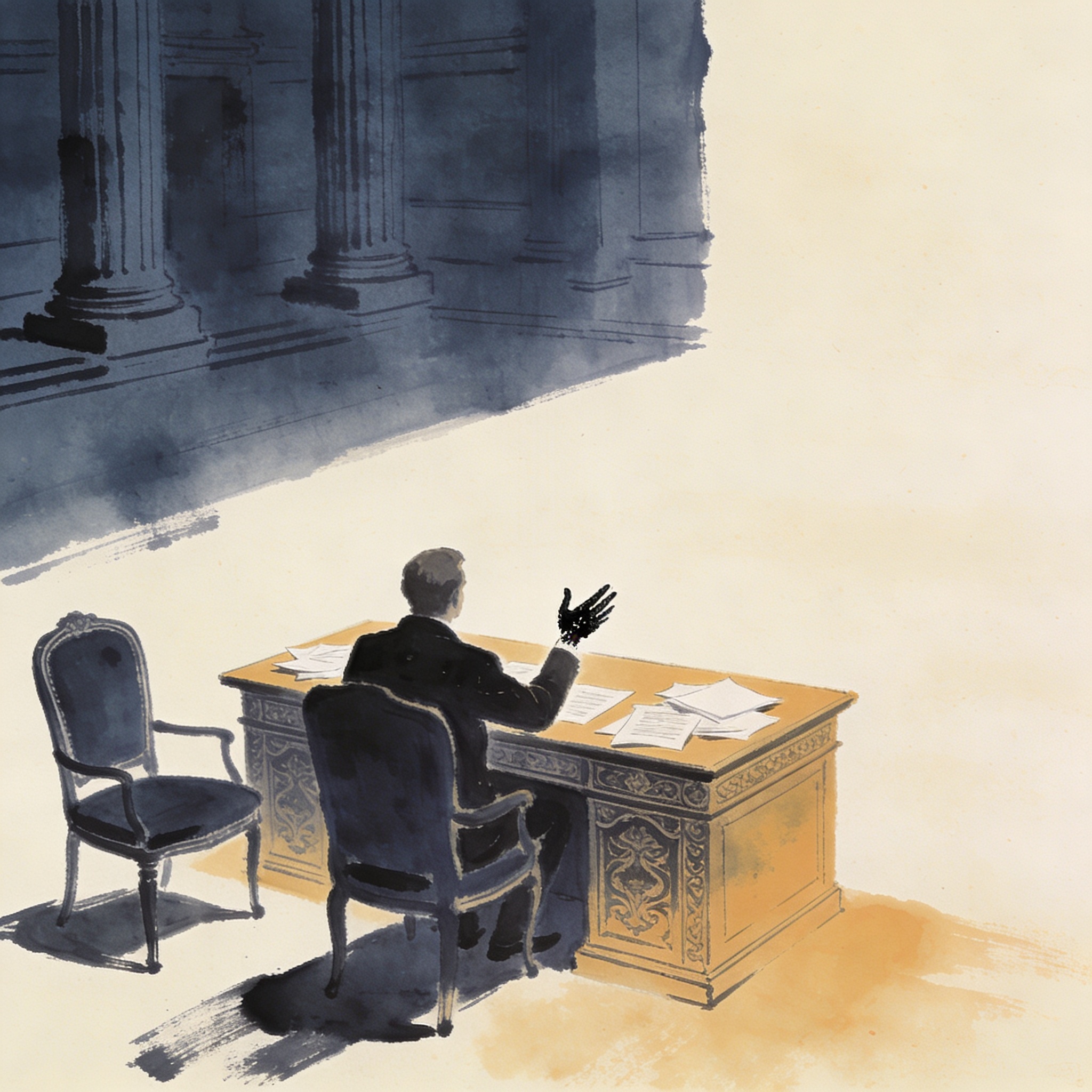 Petro y la ausencia de protocolo presidencial en duelos políticos — Política, ilustración editorial
