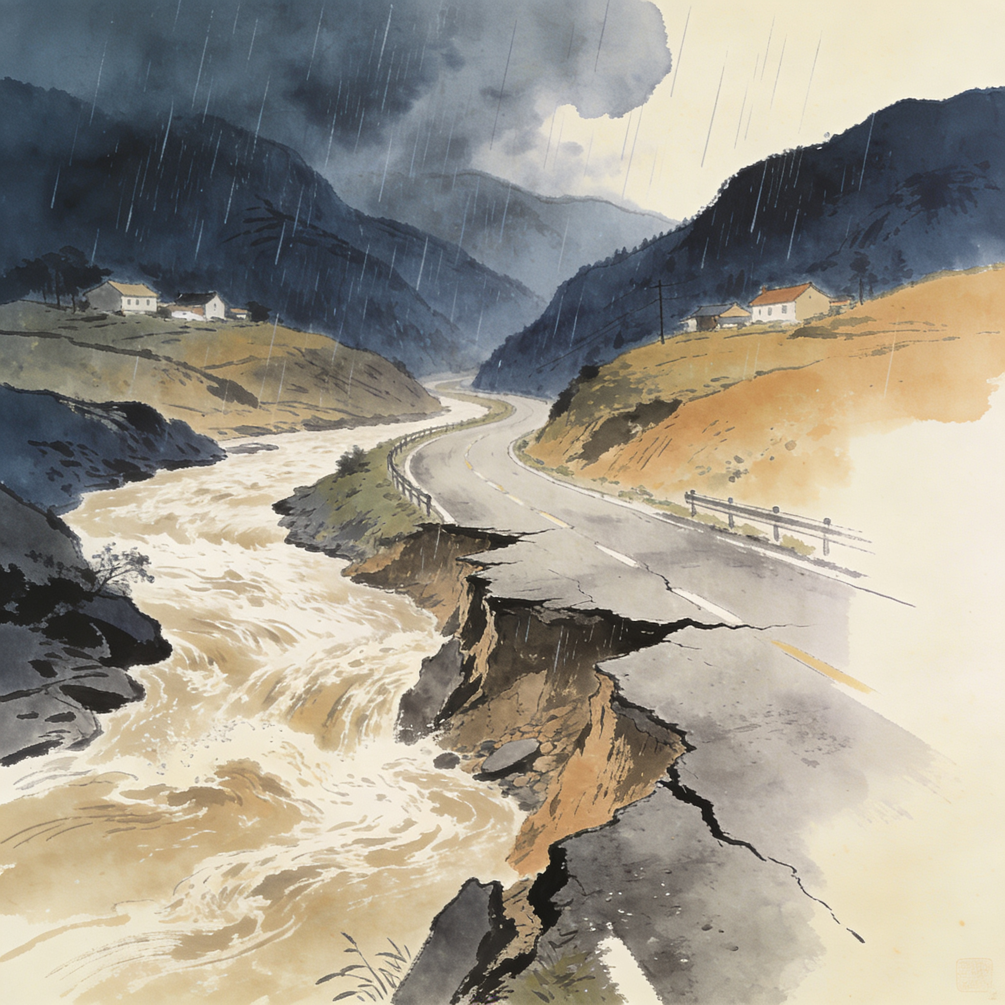 Lluvia destruye carretera en El Águila y deja 60 familias aisladas — Última hora, ilustración editorial