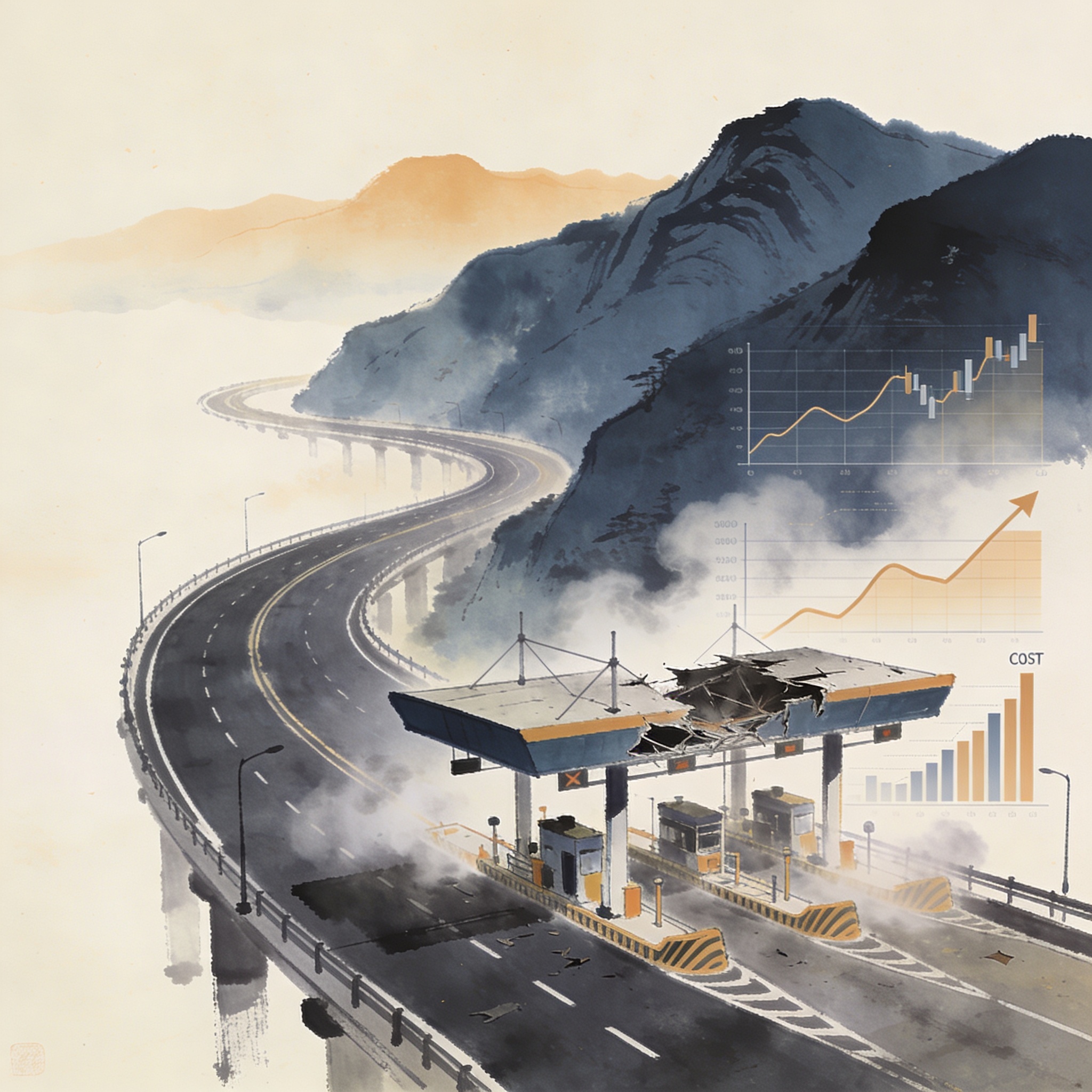 Petro elige la vía más cara para desmontar peajes — Política, ilustración editorial