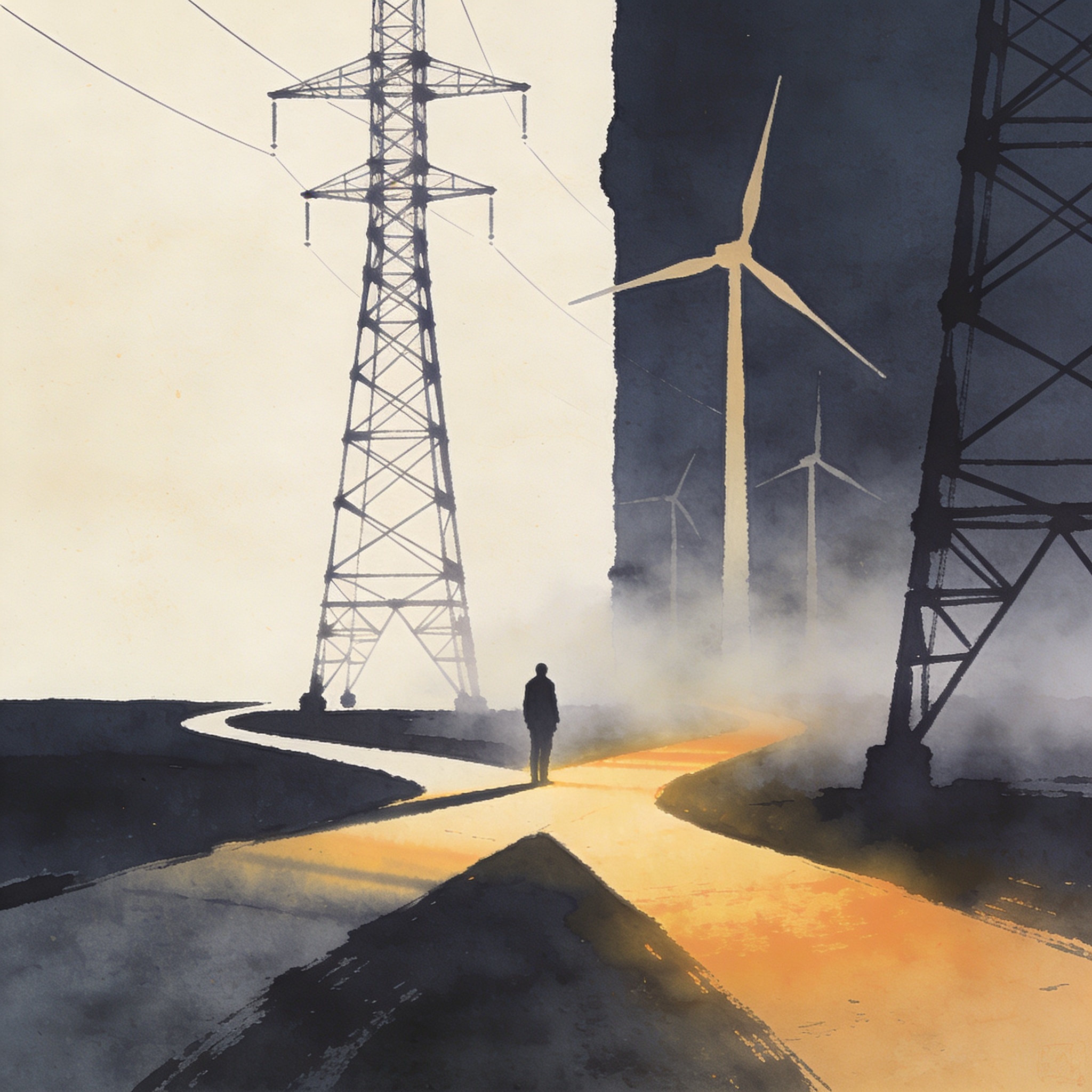 Colombia enfrenta la encrucijada energética mientras se redefine el orden global — Geopolítica, ilustración editorial