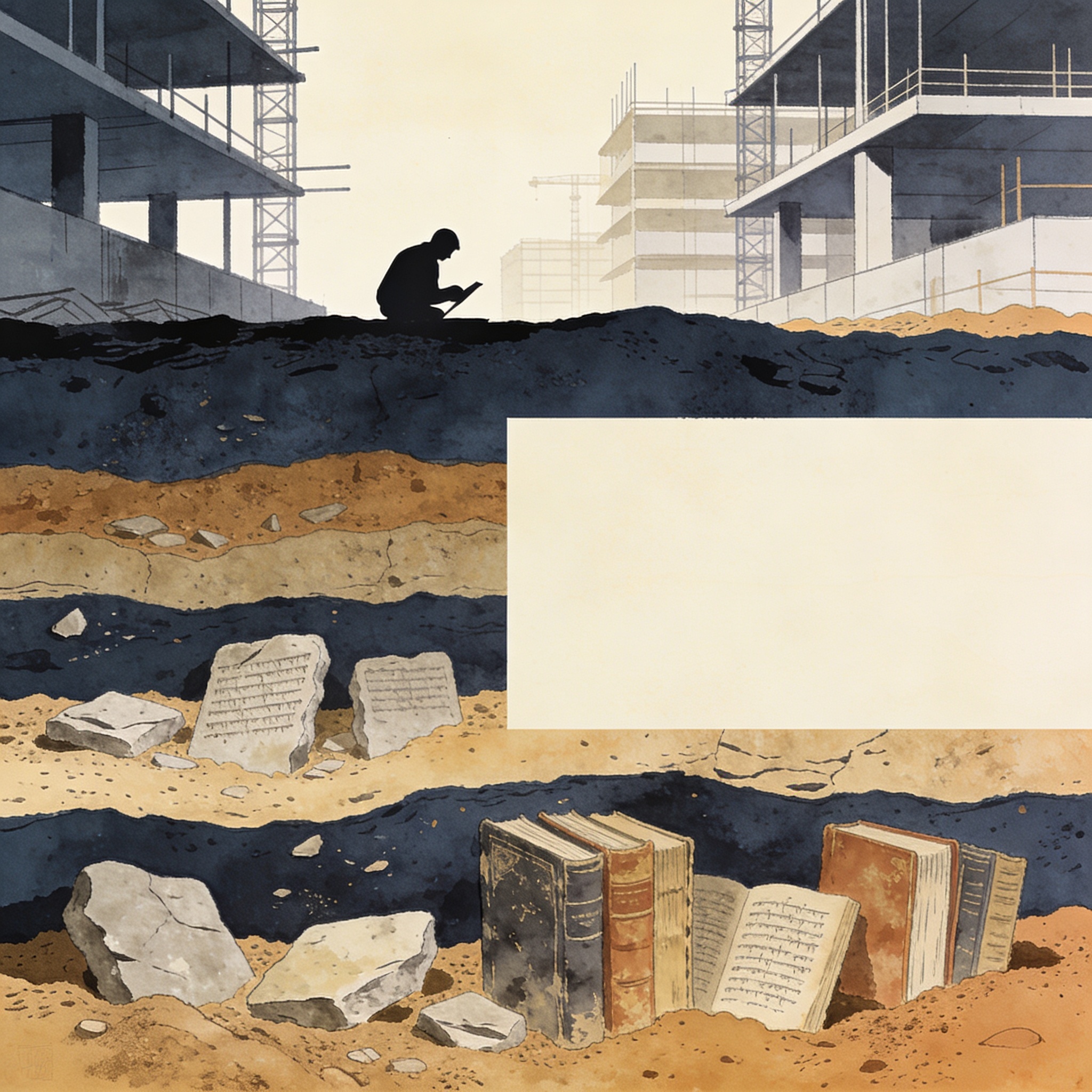 Pereira descubre bajo el cemento lo que olvidó en los libros — Cultura política, ilustración editorial