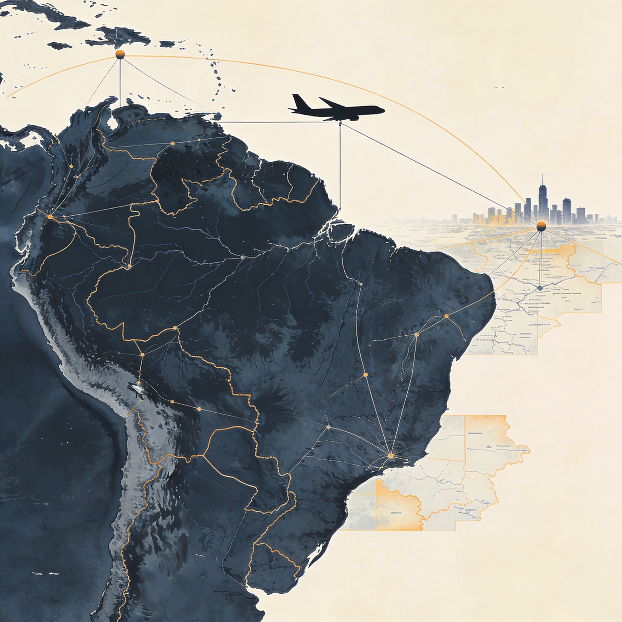 Qatar Airways en Bogotá: conectividad con aristas geopolíticas — Internacional, ilustración editorial