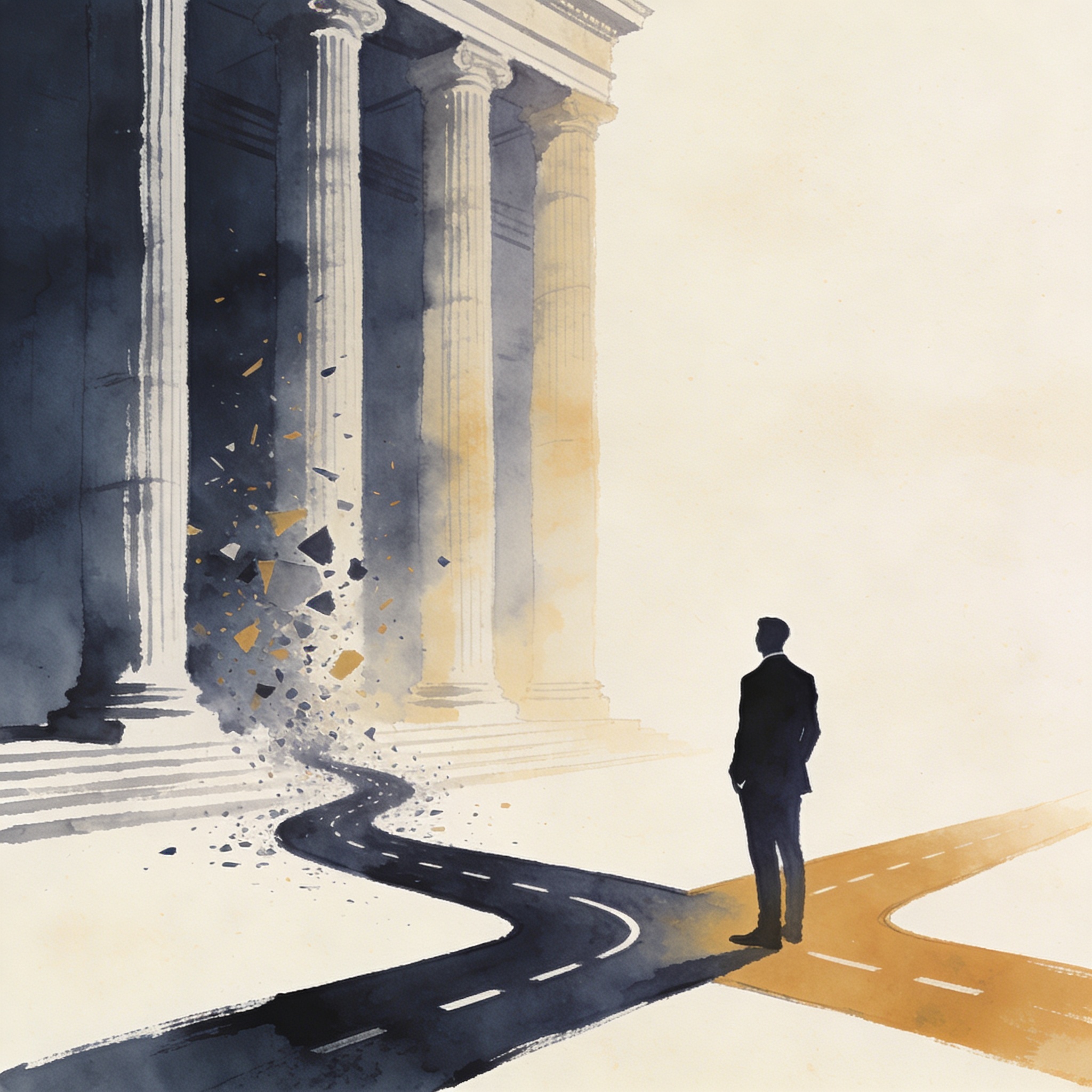 ¿Puede el sector privado defender la democracia sin destruirse? — Cultura política, ilustración editorial