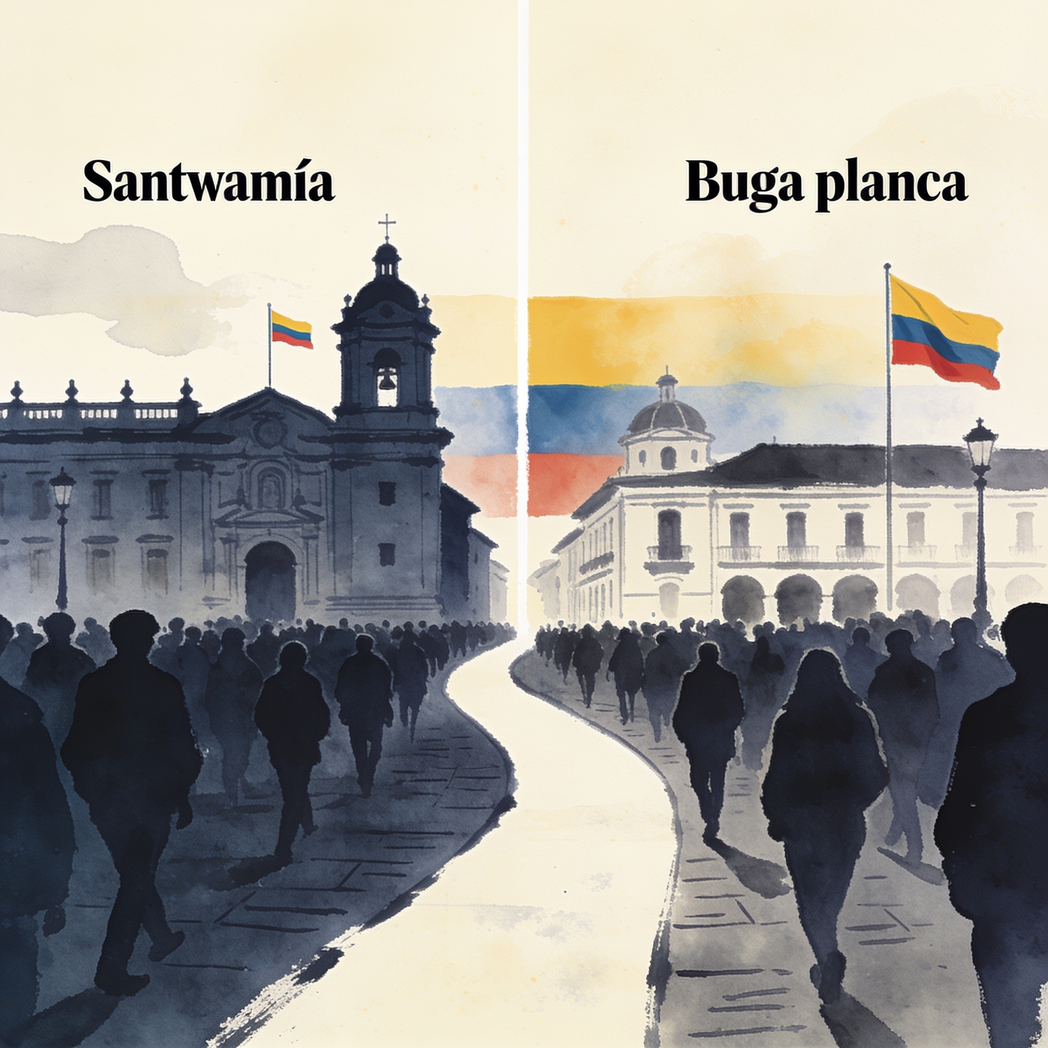 Cepeda cierra en la Santamaría y De la Espriella en Buga — Política, ilustración editorial
