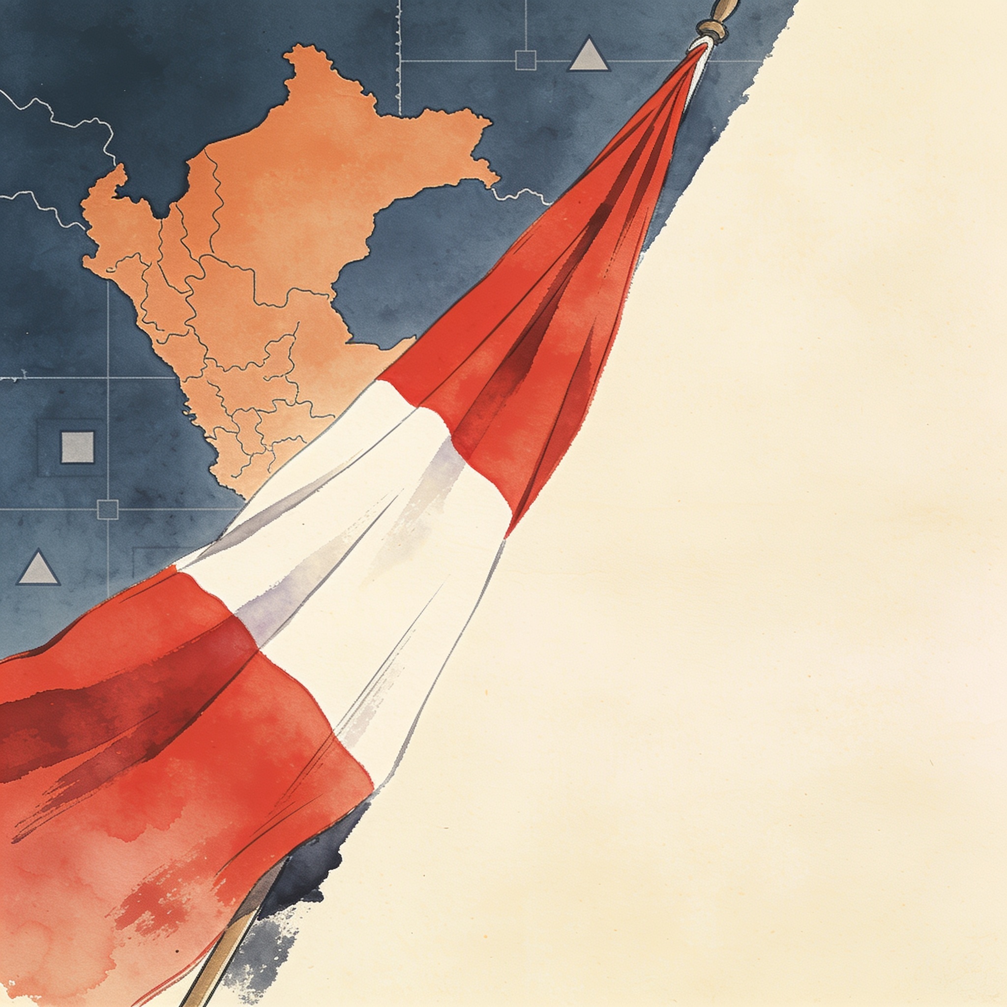 Perú ajusta su elección y la región mira con atención — Política, ilustración editorial