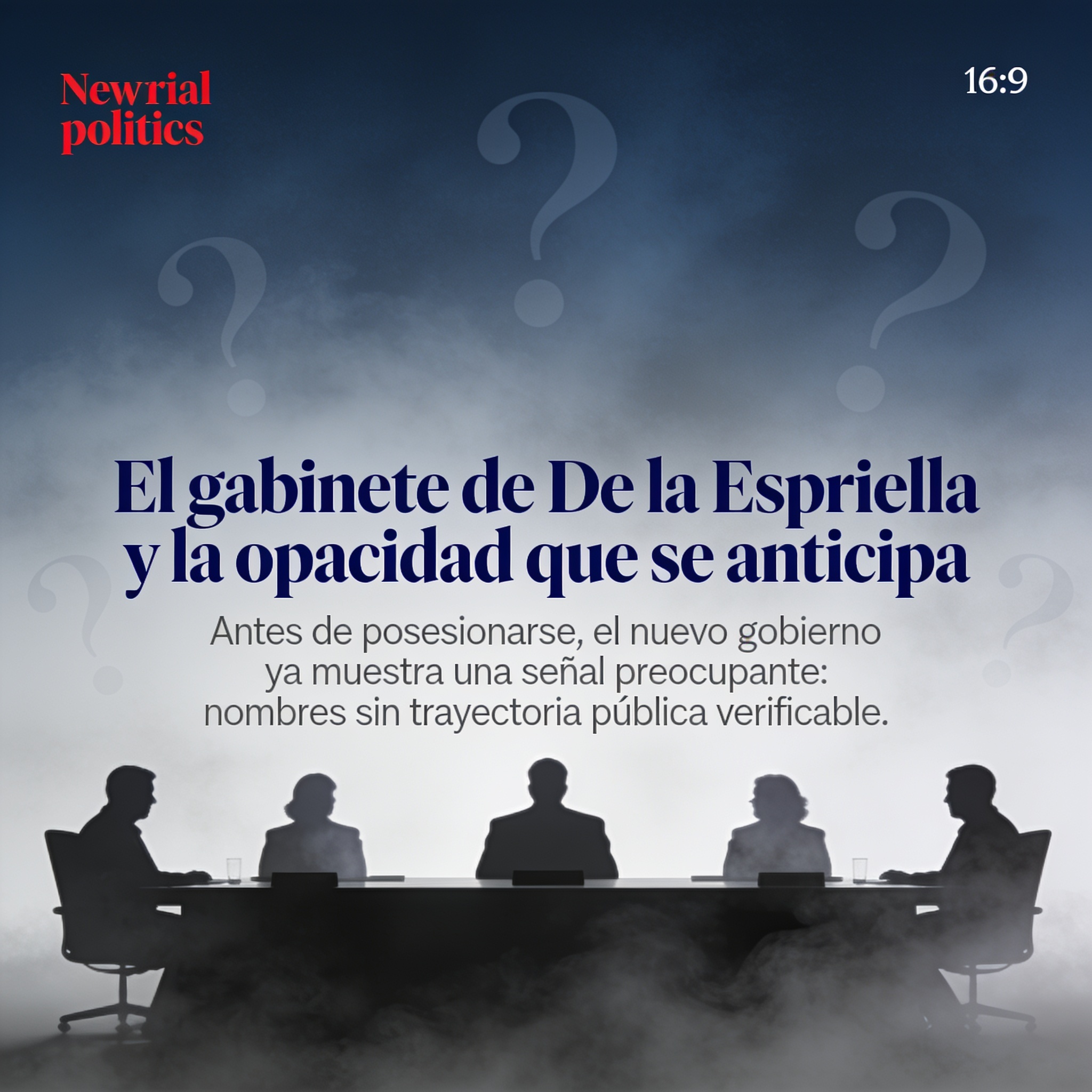El gabinete de De la Espriella y la opacidad que se anticipa — Política, ilustración editorial