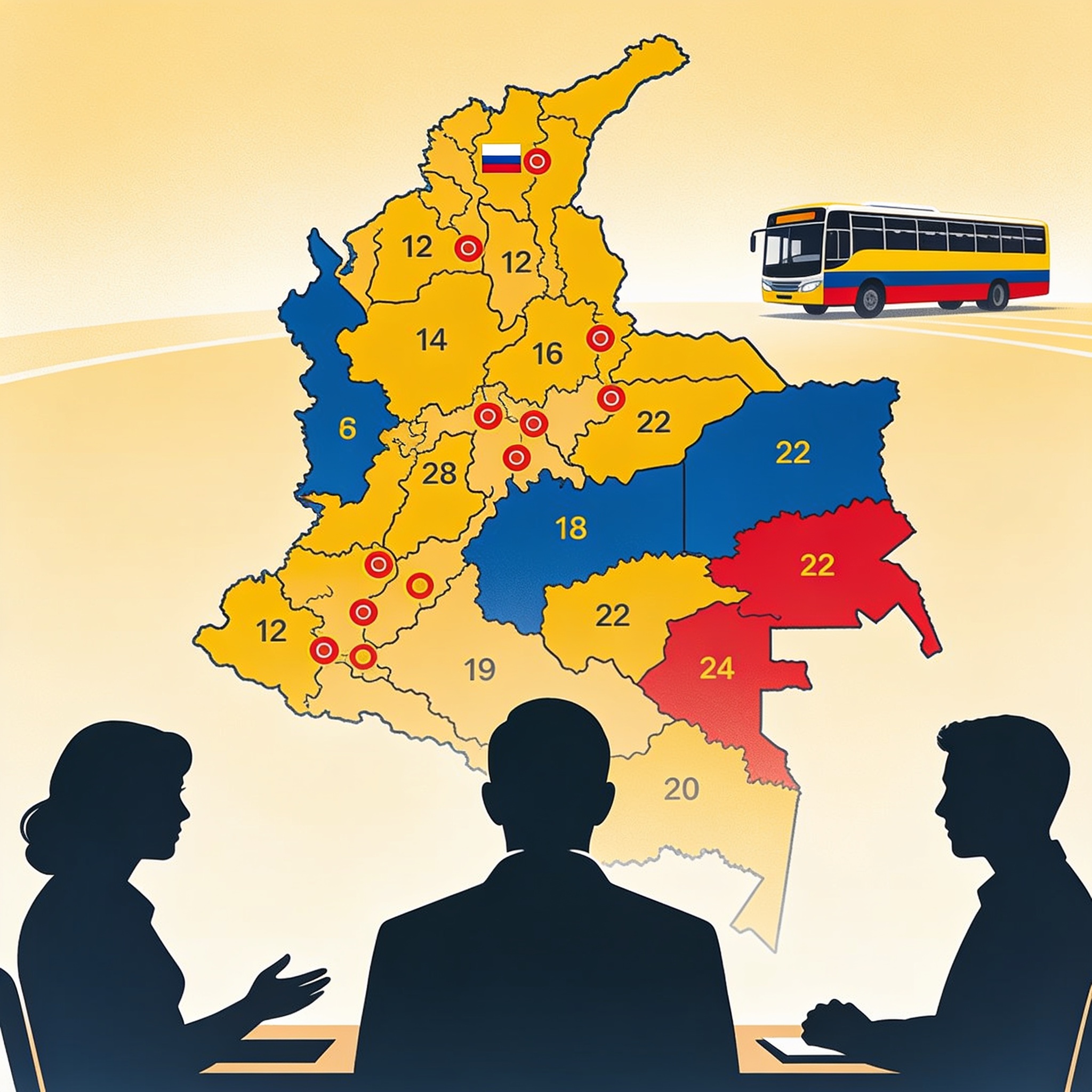 De la Espriella arranca empalmes territoriales antes del 7 de agosto — Política, ilustración editorial