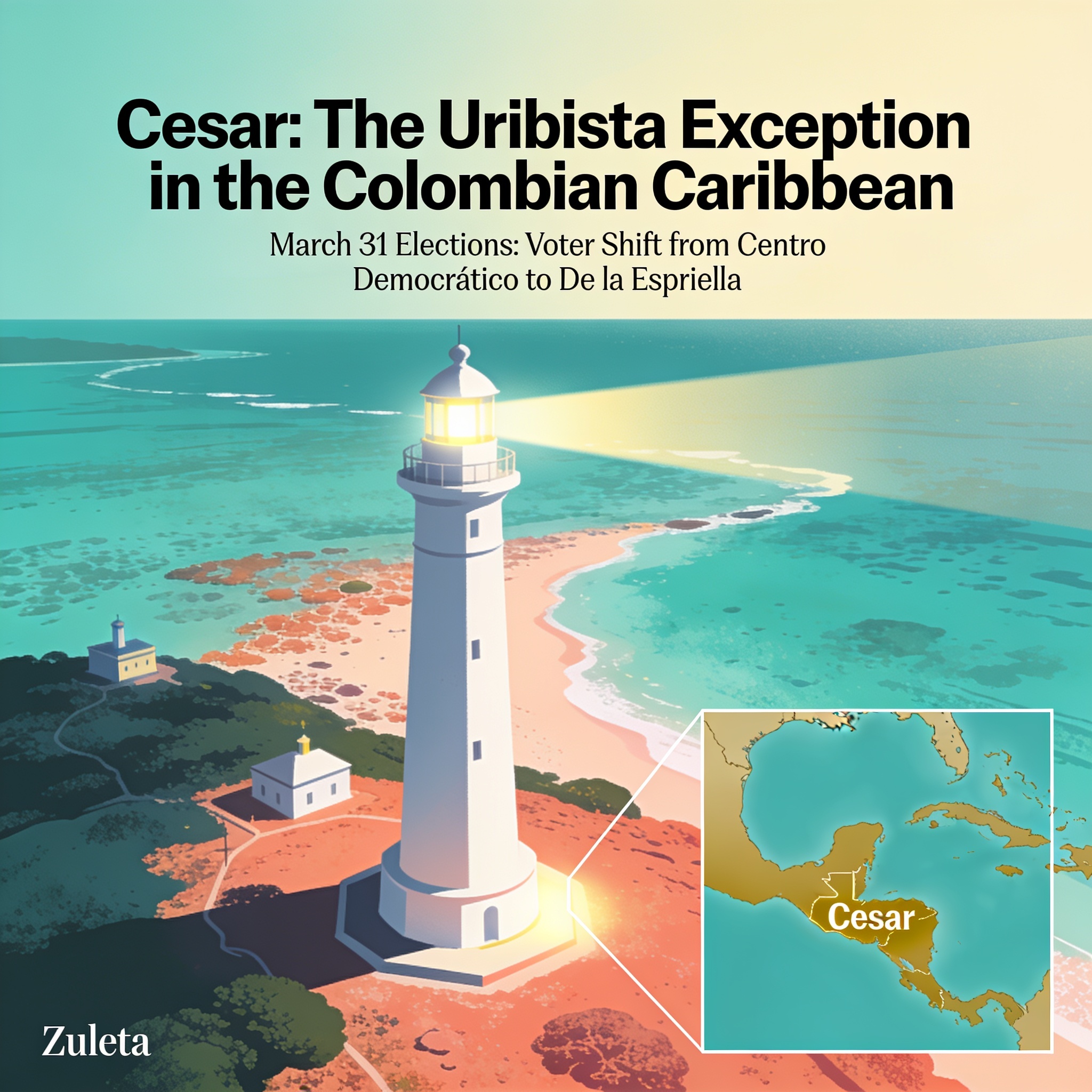 El Cesar, la excepción uribista del Caribe — Política, ilustración editorial
