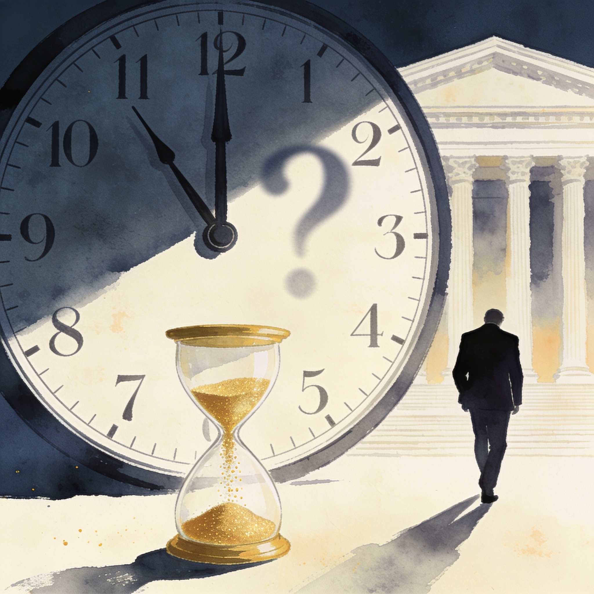 Petro promete irse el 6 de agosto y la duda razonable persiste — Política, ilustración editorial