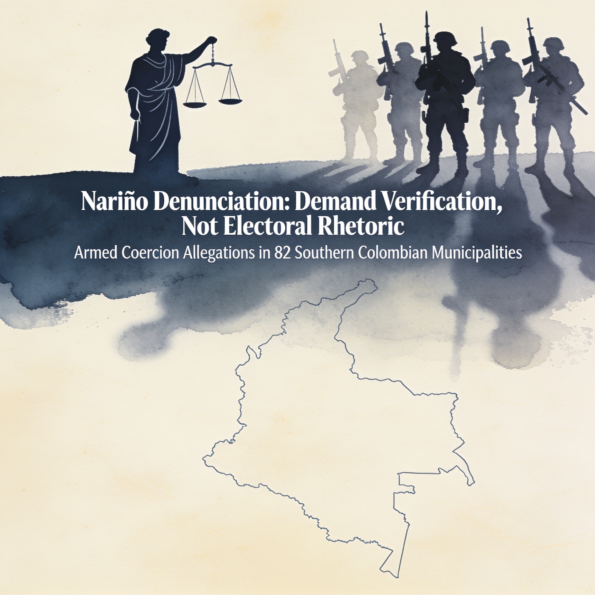 La denuncia sobre Nariño exige verificación, no arenga electoral — Política, ilustración editorial