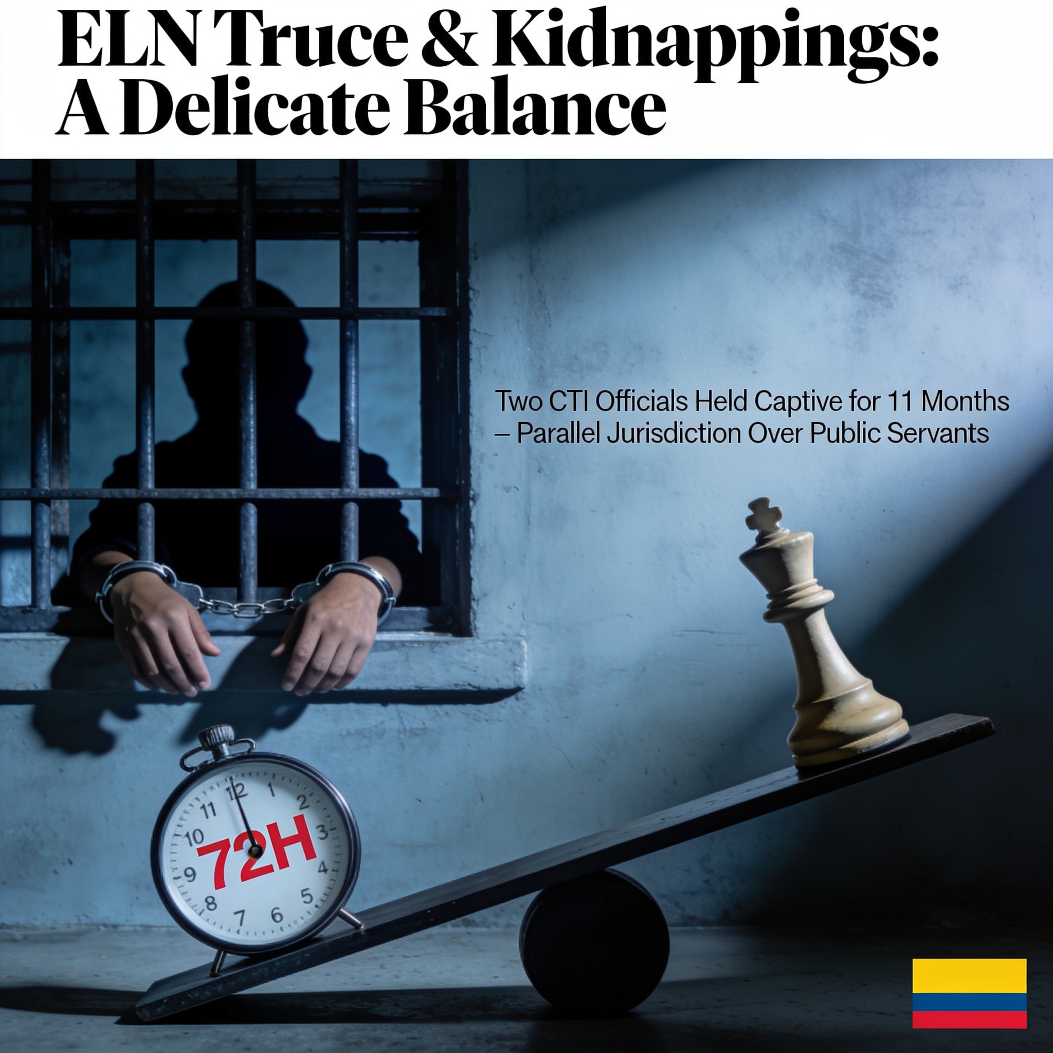 Eln, 72 horas de tregua y once meses de secuestro — Política, ilustración editorial