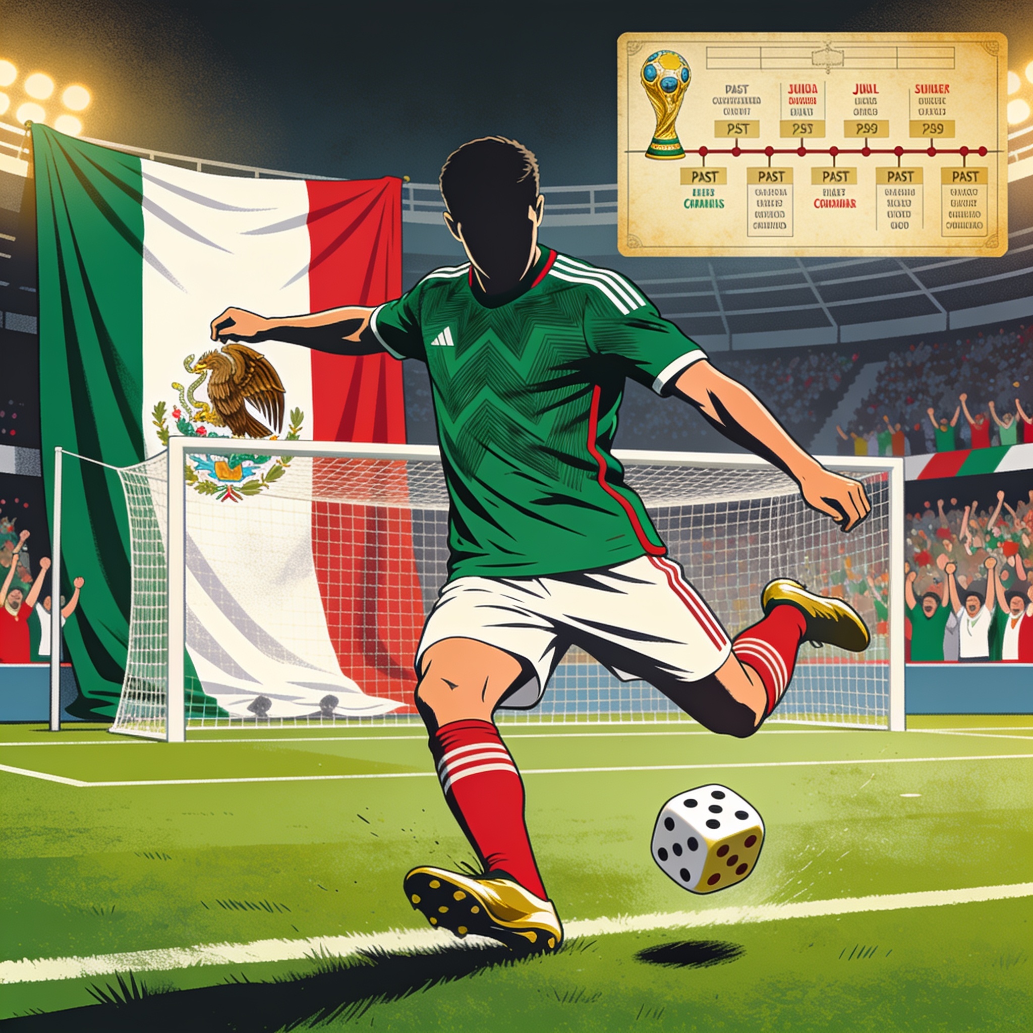 México busca en casa el pase que el fútbol no siempre concede a los anfitriones — Deportes, ilustración editorial