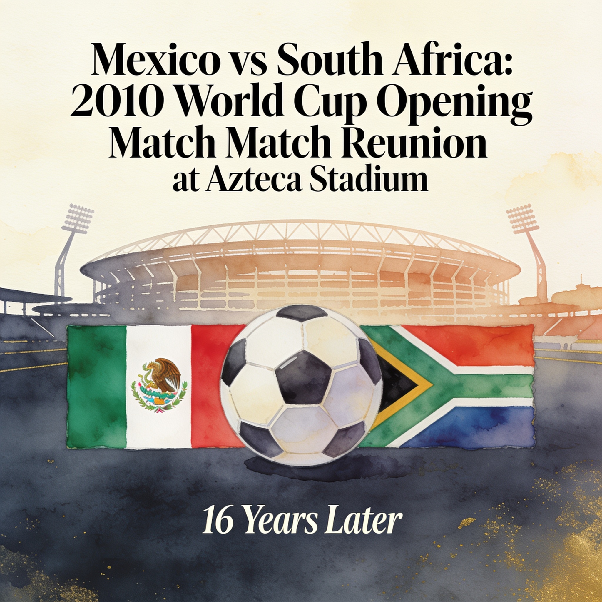 México y Sudáfrica reeditan el duelo inaugural de 2010 en el Azteca — Deportes, ilustración editorial