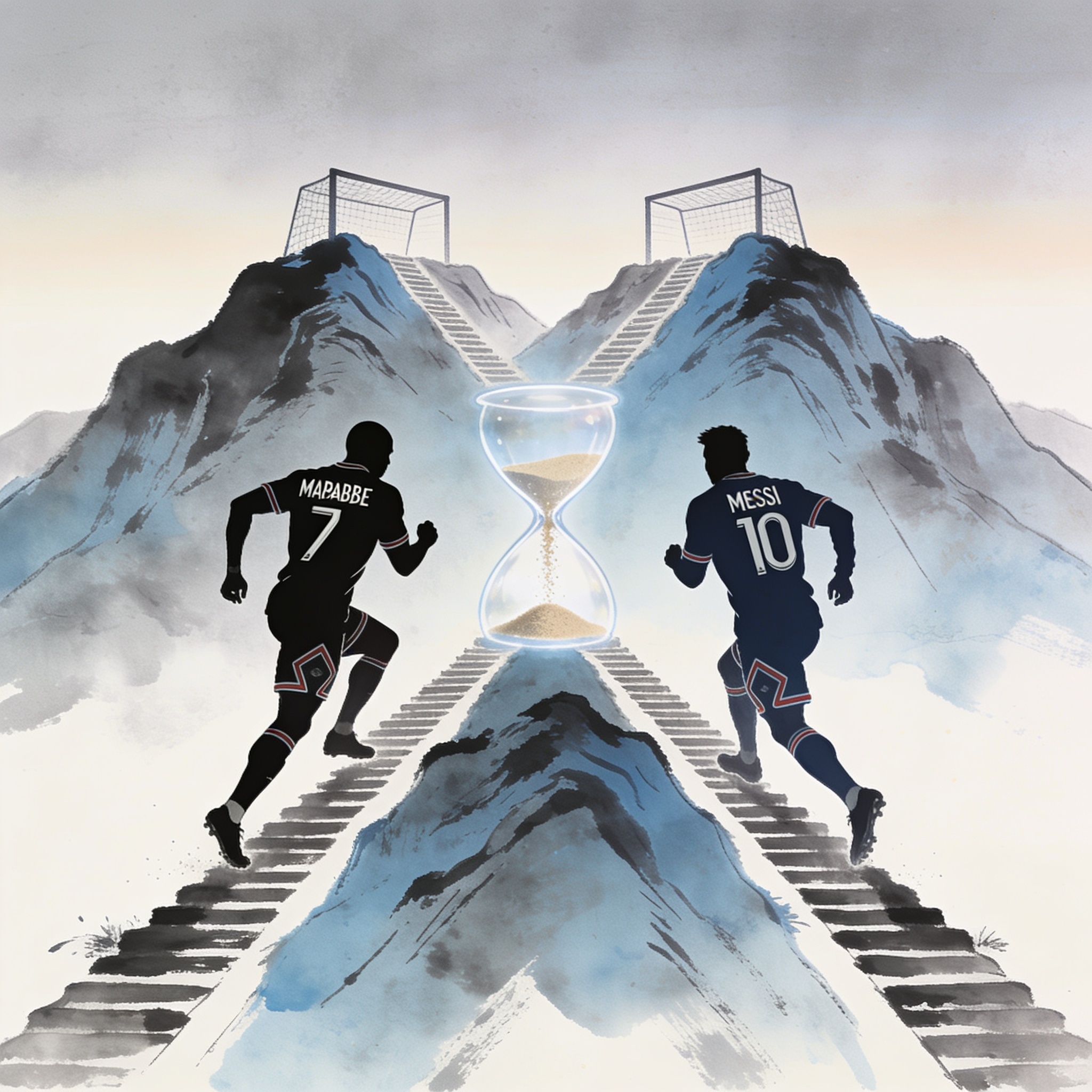 Mbappé persigue un podio que Messi comparte en tiempo real — Deportes, ilustración editorial