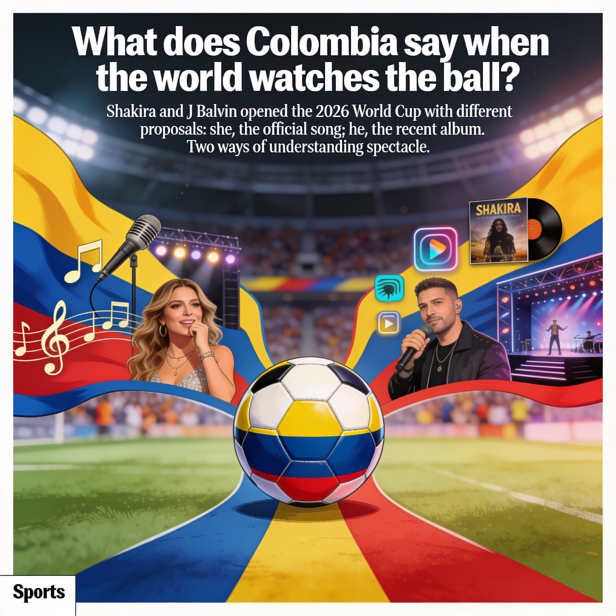 ¿Qué dice Colombia cuando el mundo mira el balón? — Deportes, ilustración editorial