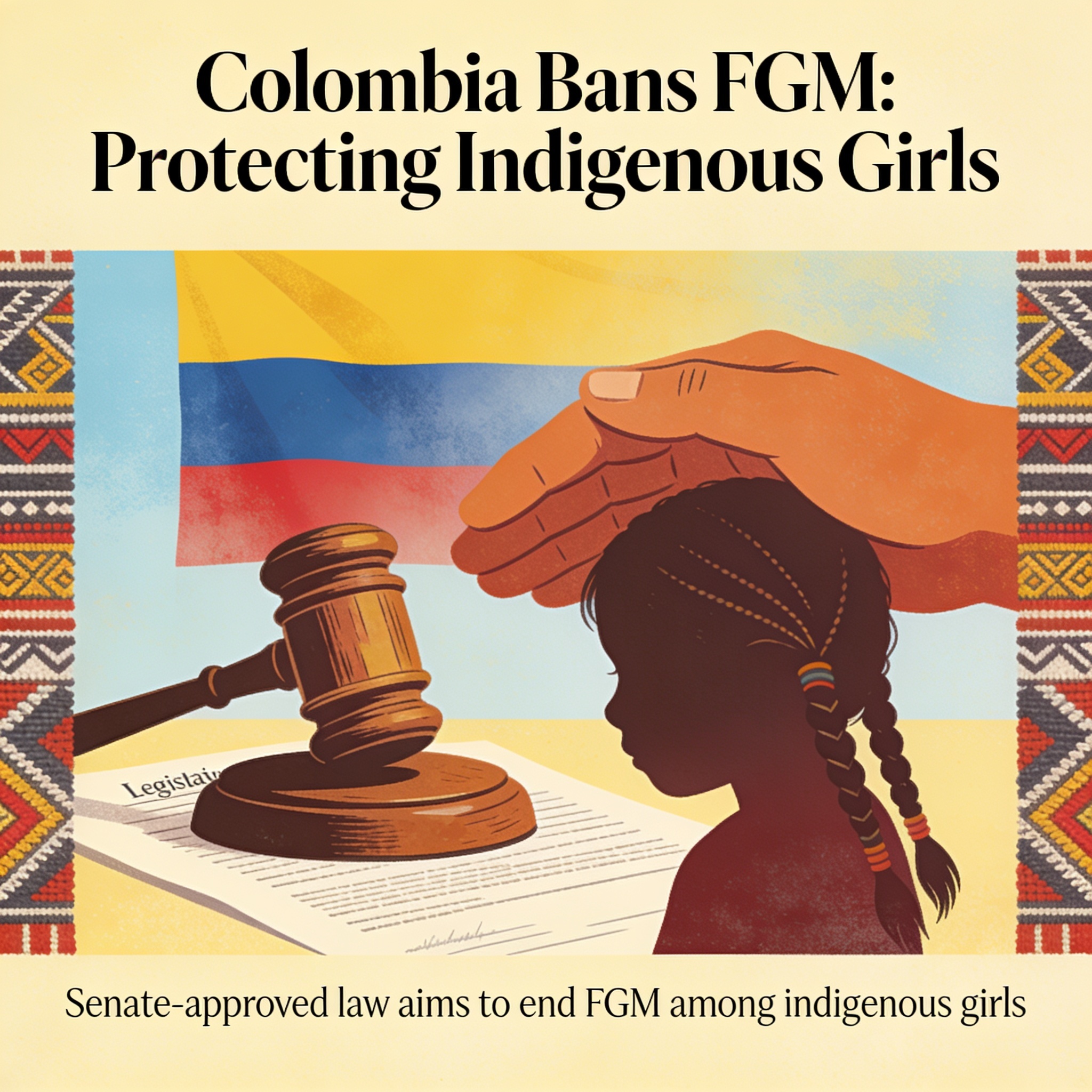 El Senado aprueba una ley pendiente sobre mutilación genital femenina — Política, ilustración editorial