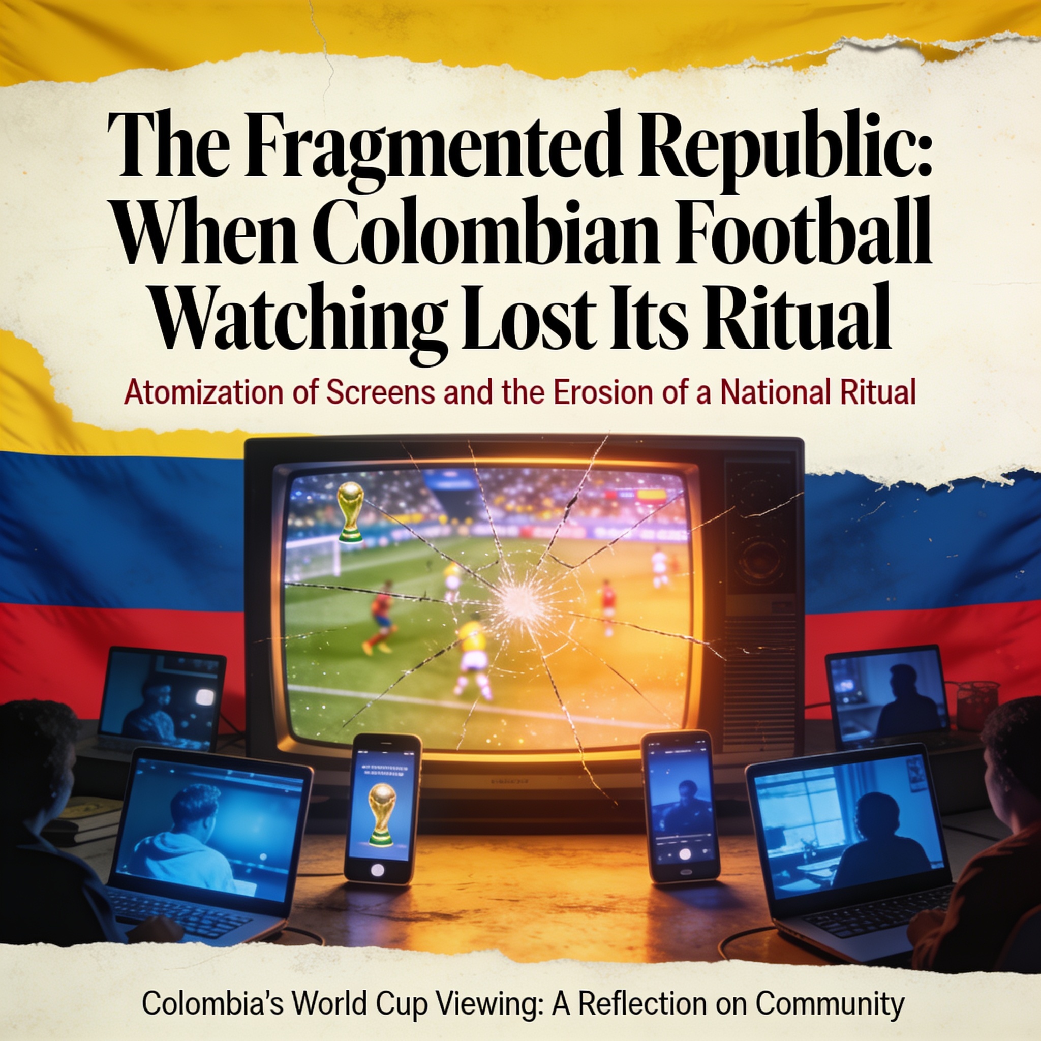 El Mundial que ya no vemos en comunidad — Deportes, ilustración editorial