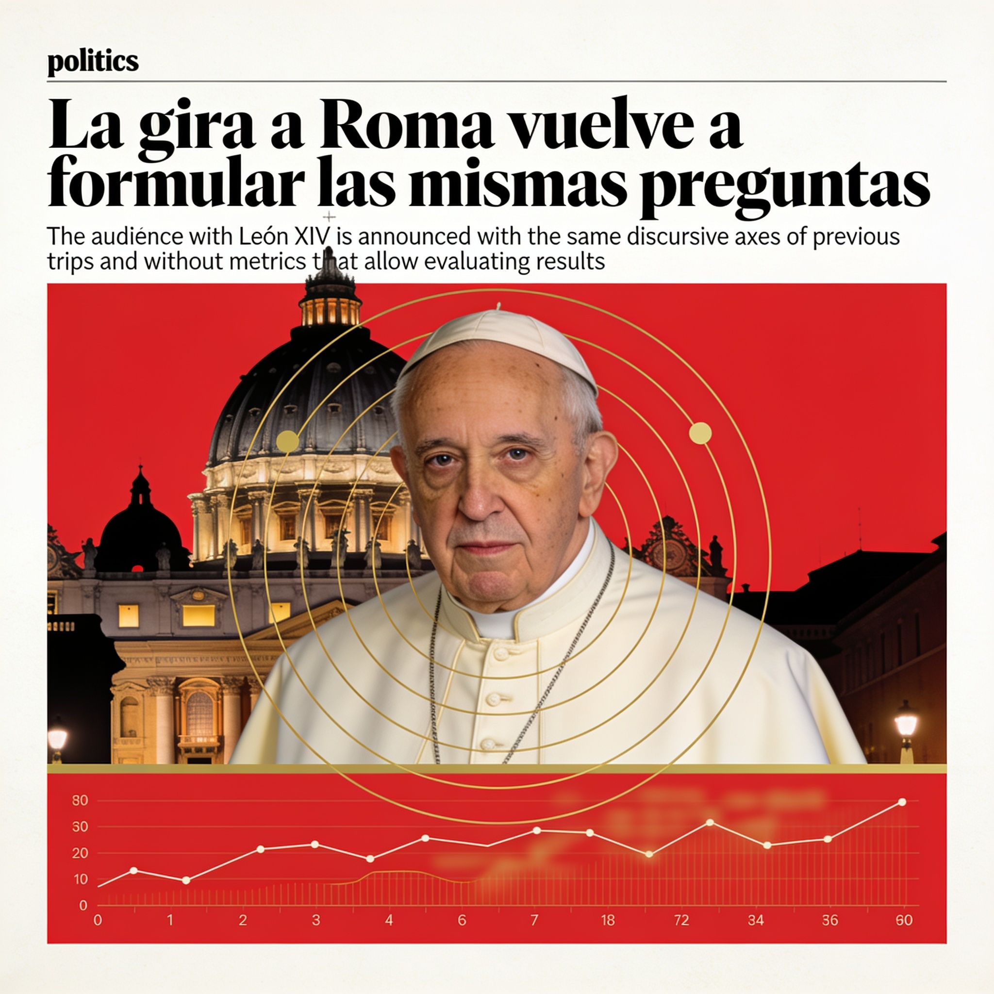 La gira a Roma vuelve a formular las mismas preguntas — Política, ilustración editorial
