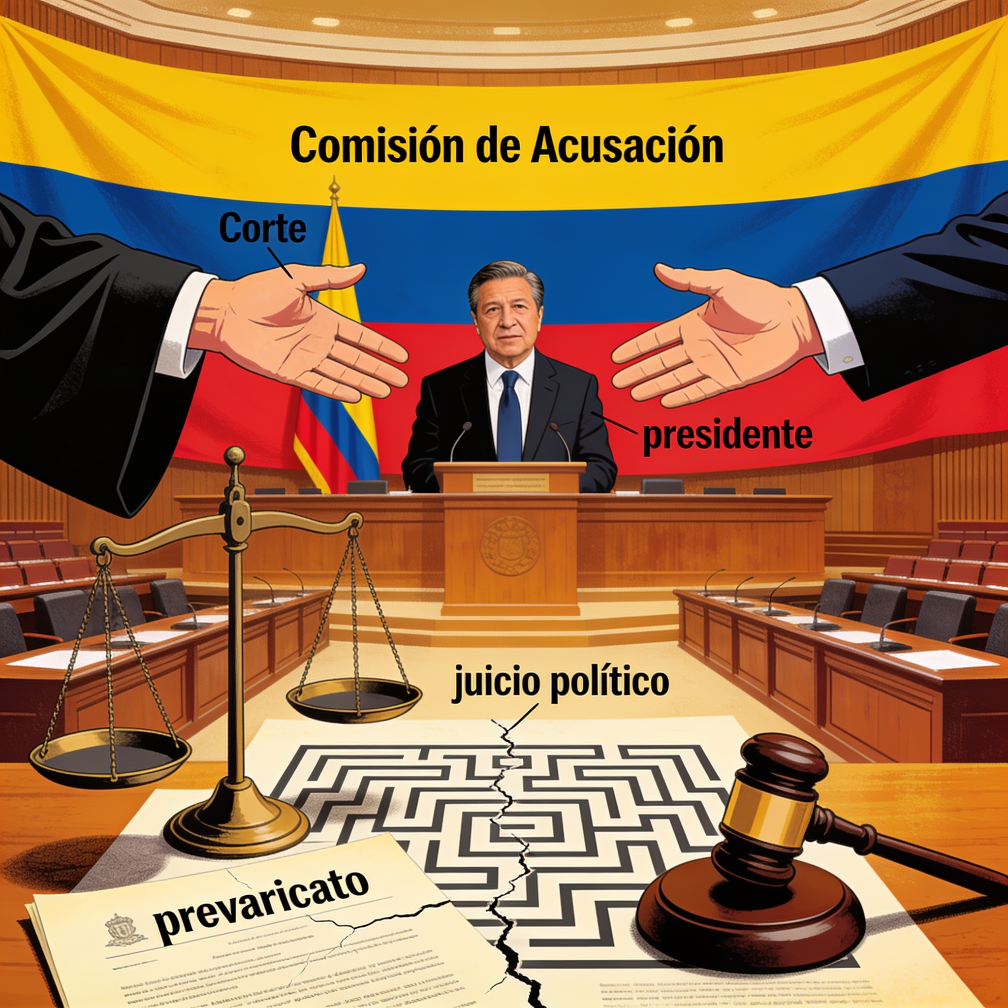 La Comisión de Acusación frente a un procedimiento que la Corte debe revisar — Política, ilustración editorial