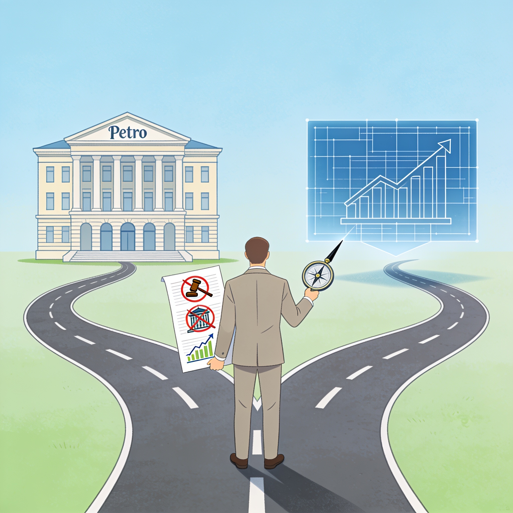 Cepeda presenta su plan y marca distancia del Gobierno — Política, ilustración editorial