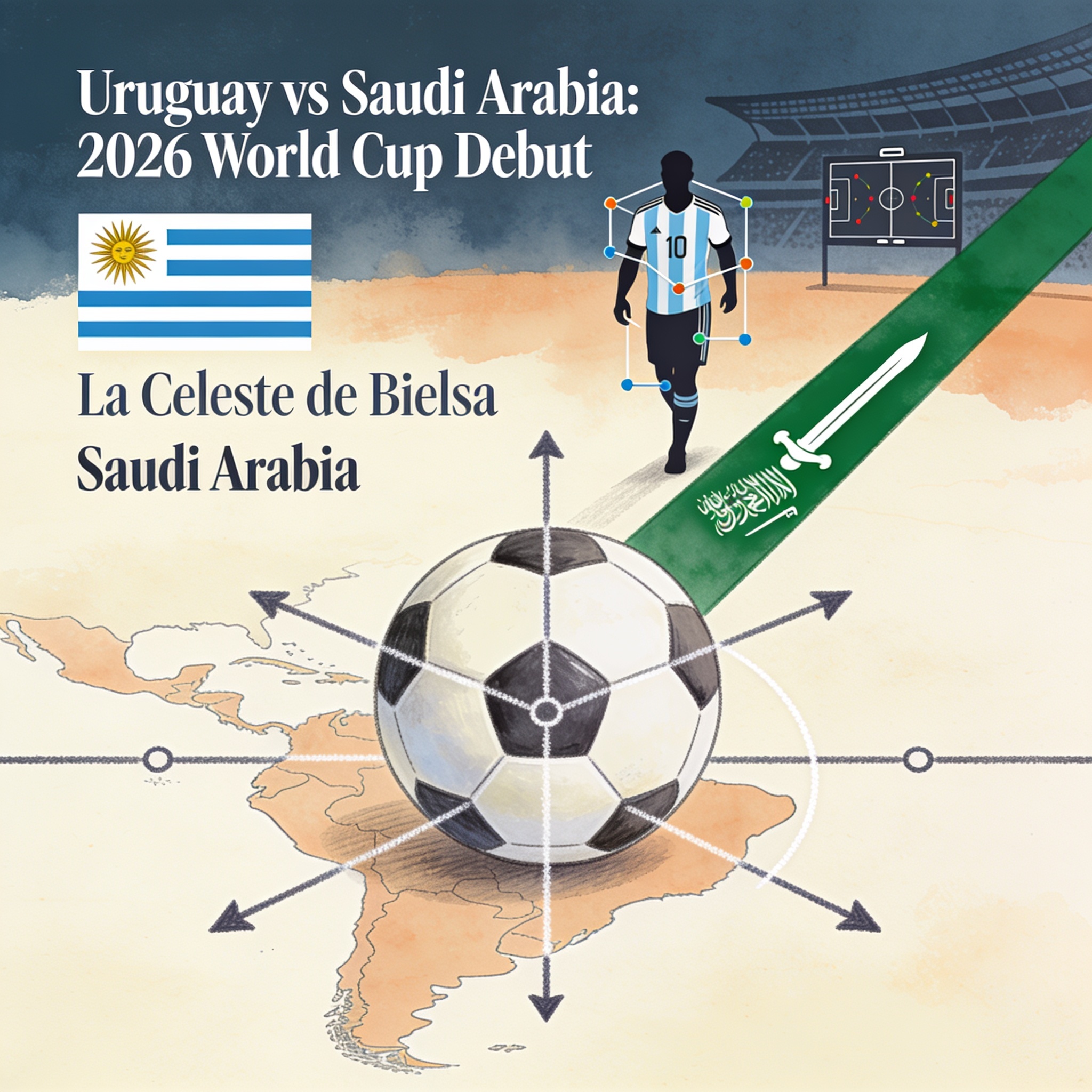 ¿Qué lecciones deja el debut uruguayo para el fútbol sudamericano? — Deportes, ilustración editorial