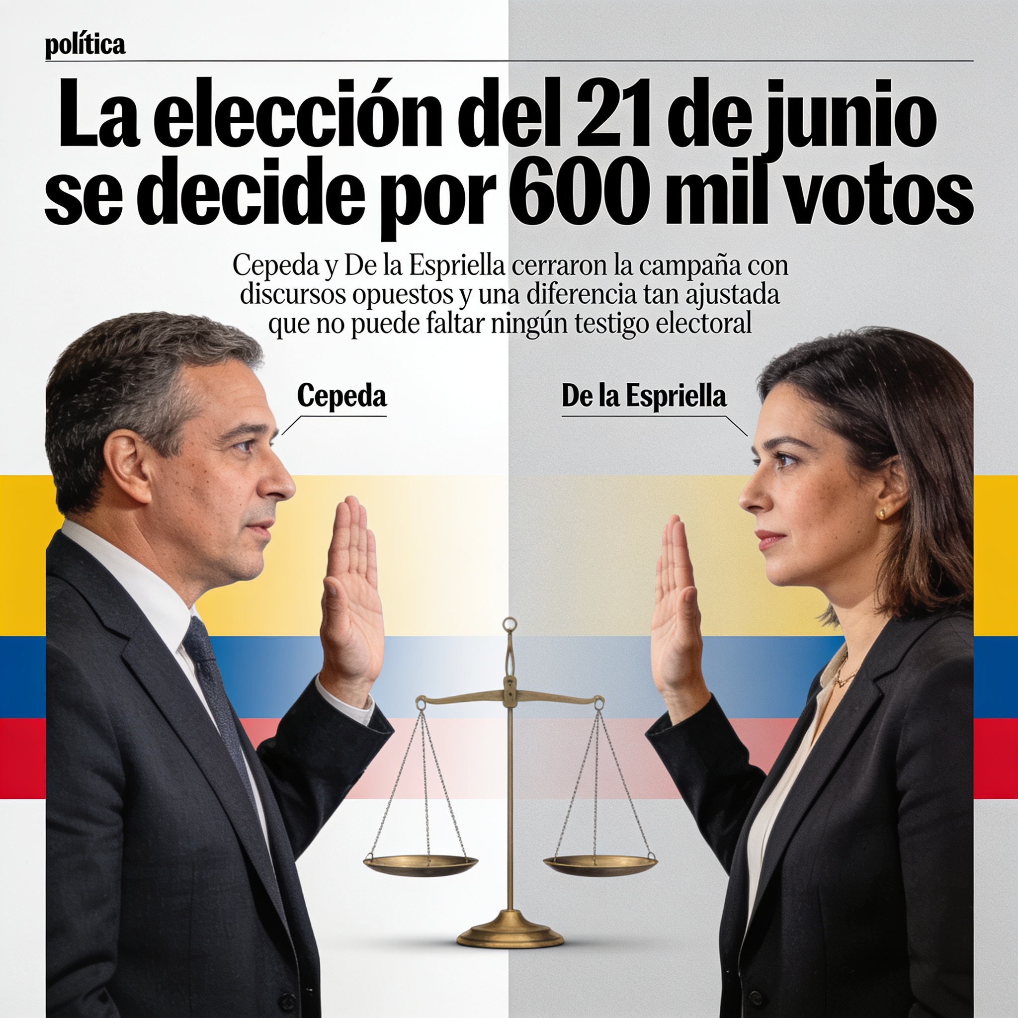 La elección del 21 de junio se decide por 600 mil votos — Política, ilustración editorial