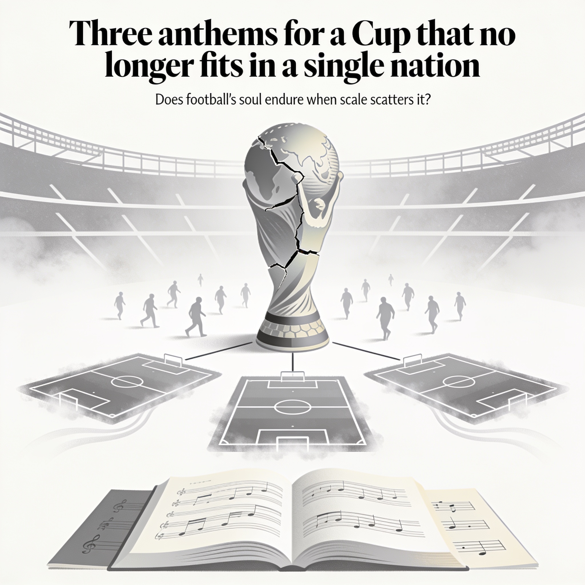 Tres himnos para una Copa que ya no cabe en una sola nación — Deportes, ilustración editorial