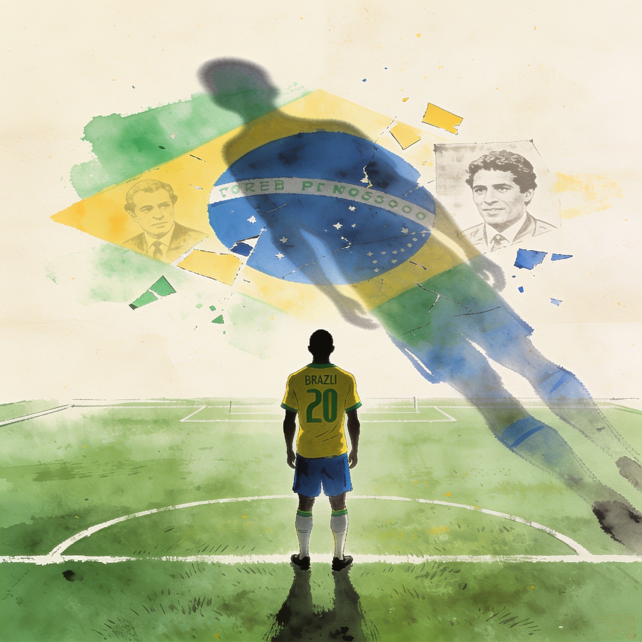 Brasil juega contra su propia sombra en el Mundial — Deportes, ilustración editorial