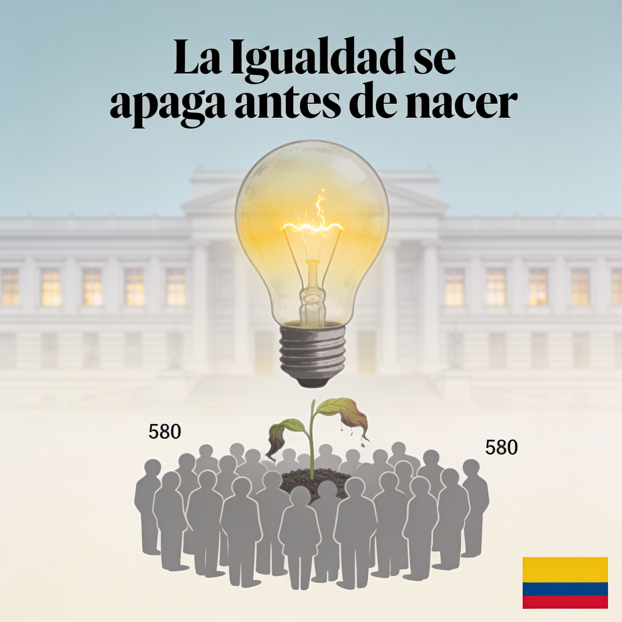 La Igualdad se apaga antes de nacer — Política, ilustración editorial