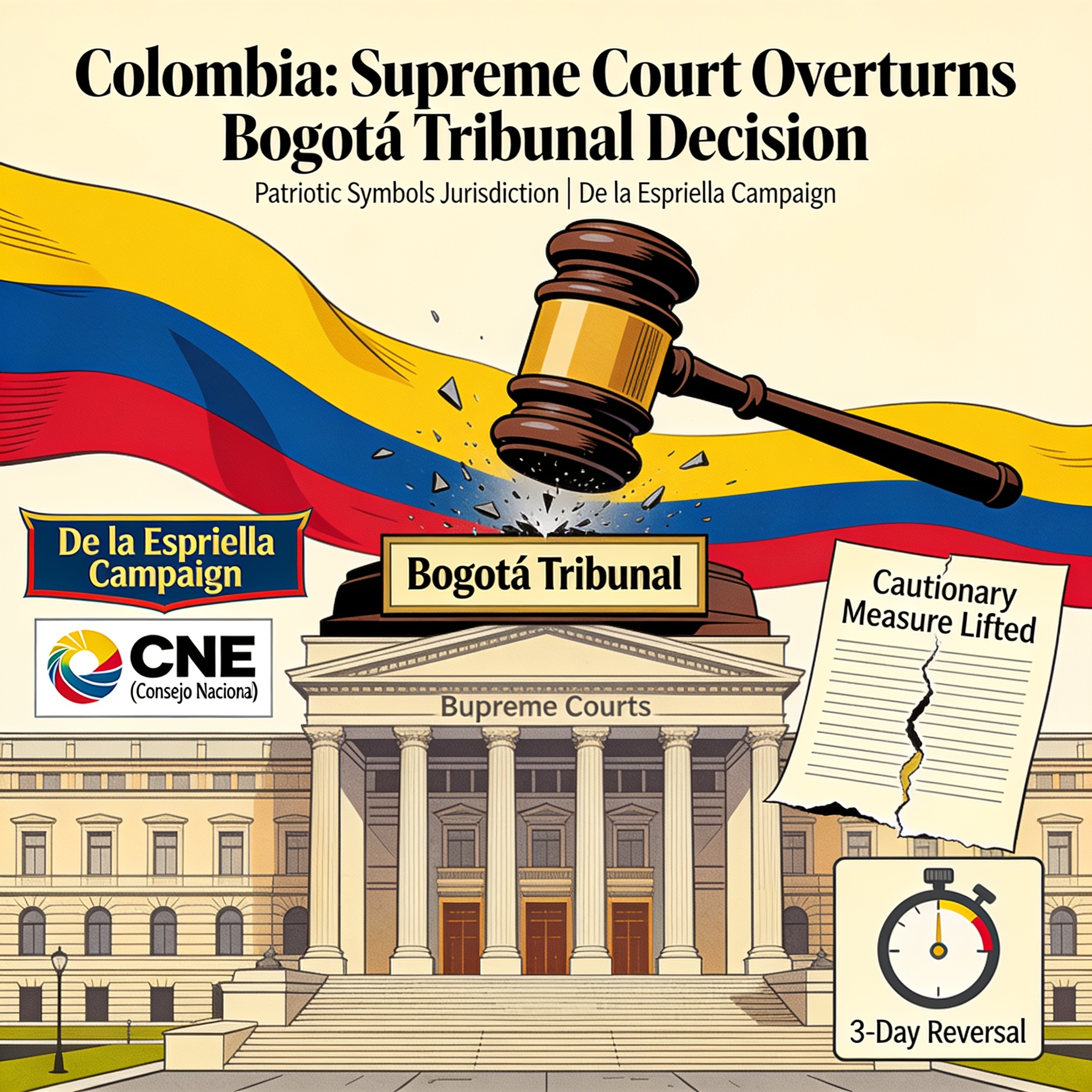 La Corte Suprema le corrige la plana al Tribunal de Bogotá — Política, ilustración editorial
