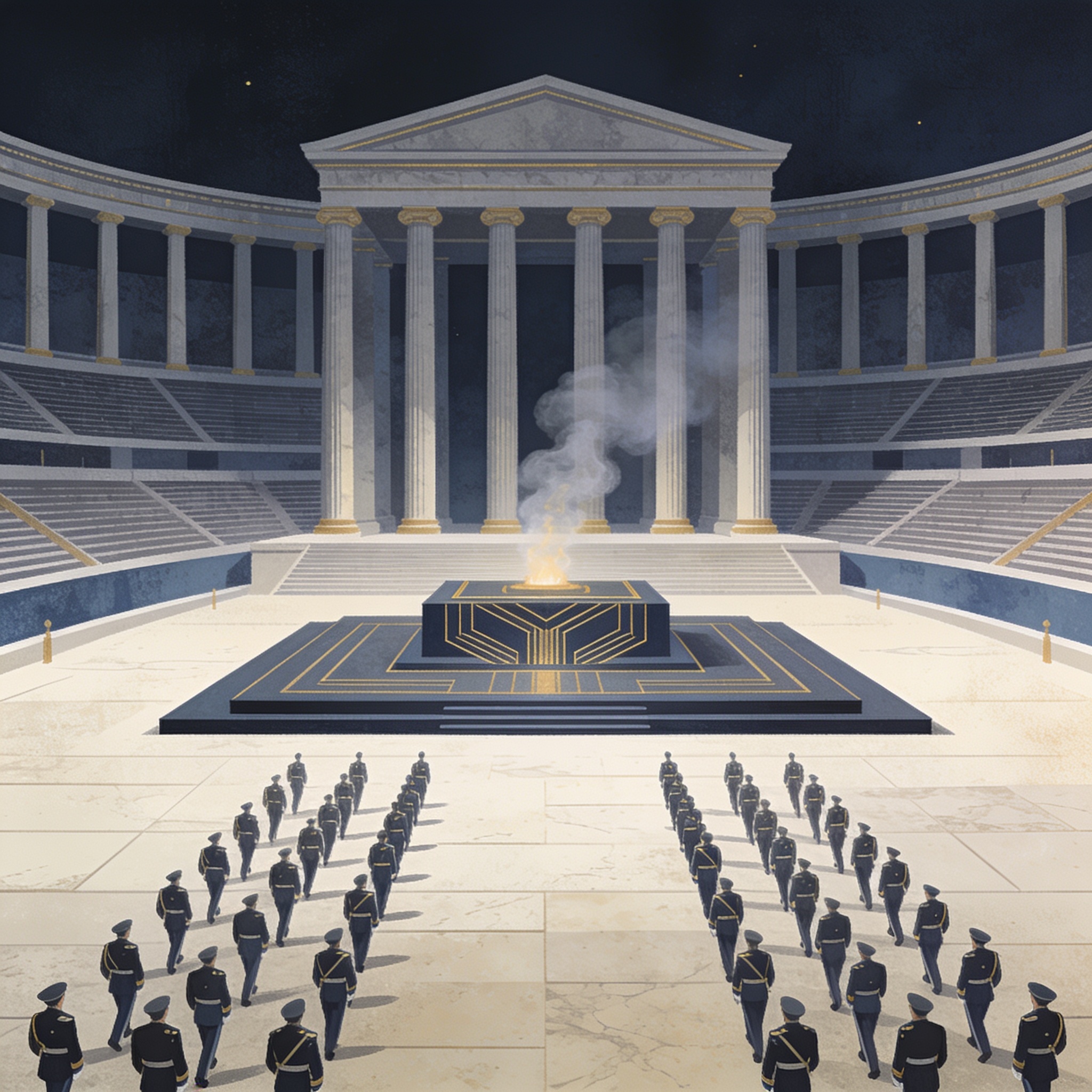 El partido inaugural del Mundial es ritual antes que fútbol — Deportes, ilustración editorial