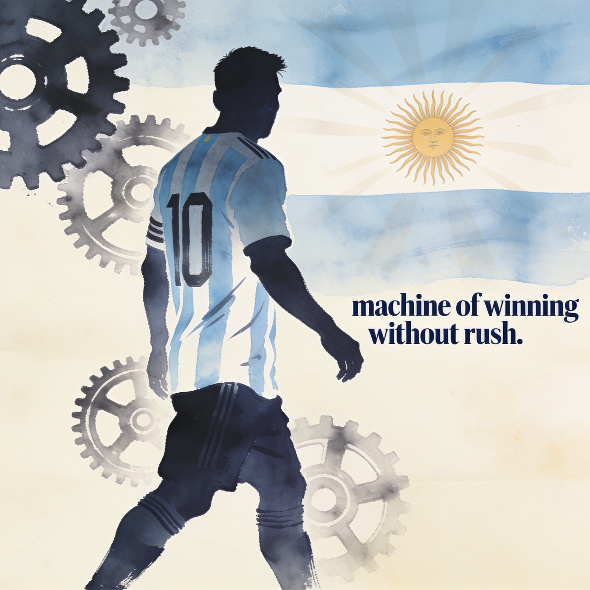 Messi y la máquina de ganar sin apuro — Deportes, ilustración editorial