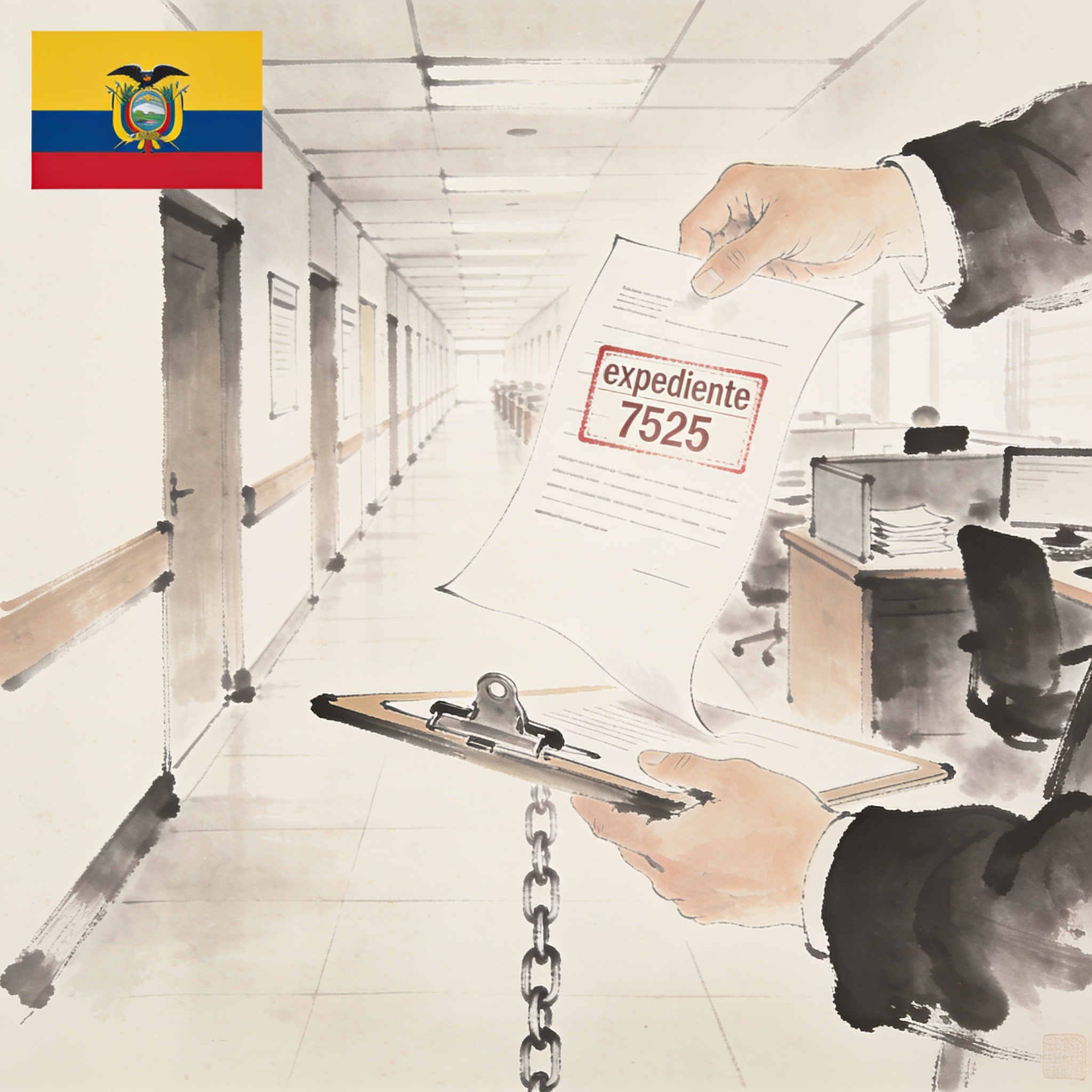 El expediente 7525 y la cadena institucional que reapareció en un día — Política, ilustración editorial