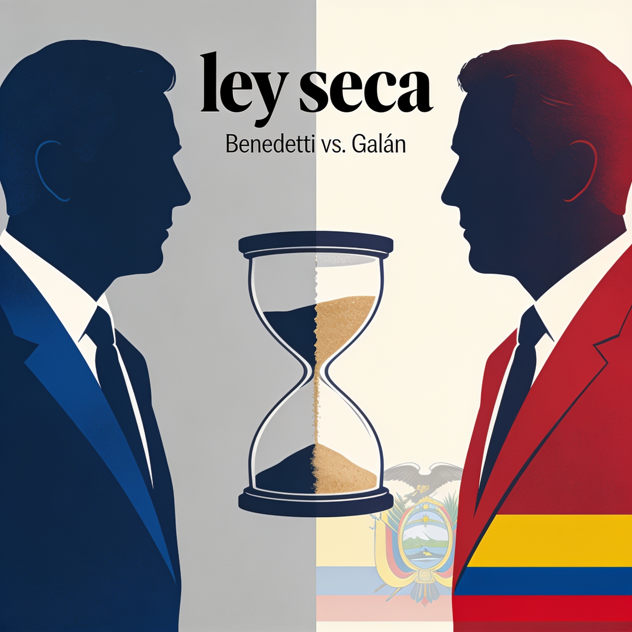 Benedetti y Galán cruzan declaraciones sobre la ley seca — Política, ilustración editorial