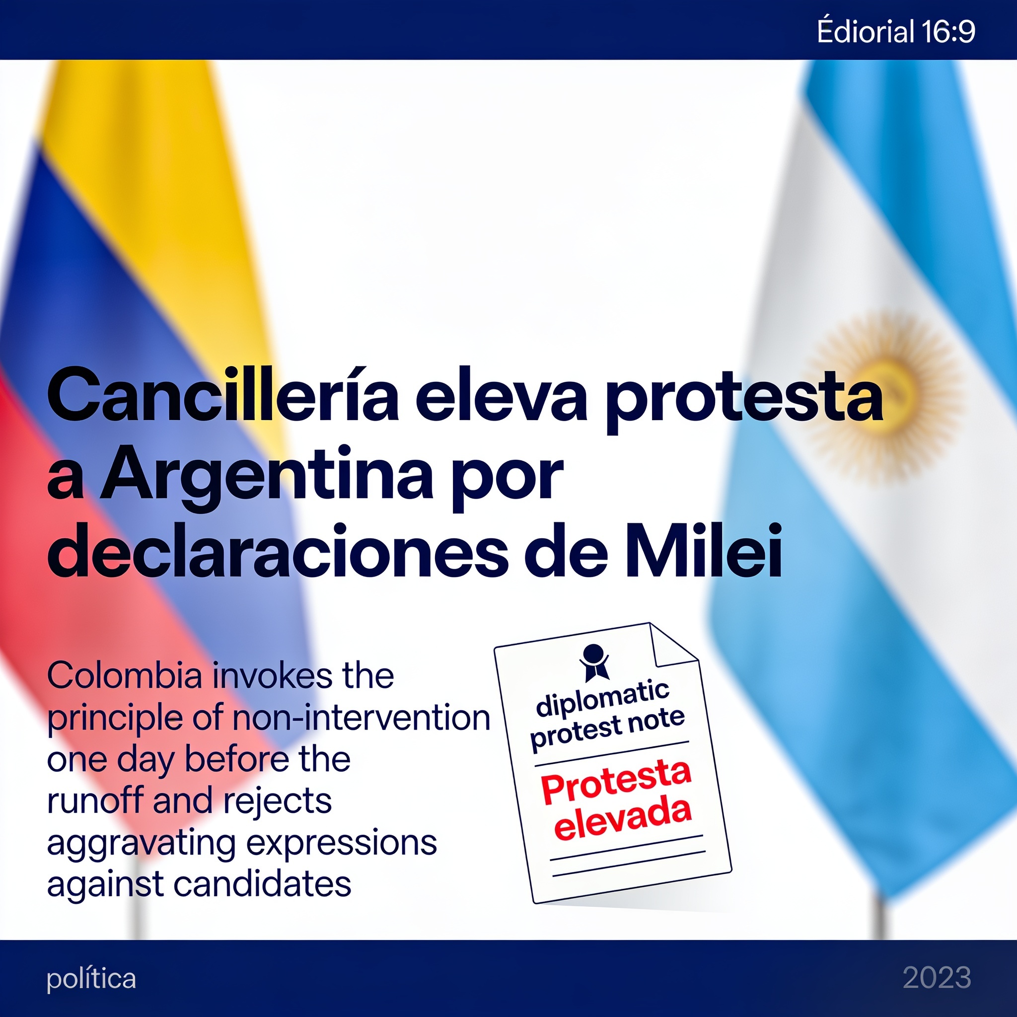 Cancillería eleva protesta a Argentina por declaraciones de Milei — Política, ilustración editorial