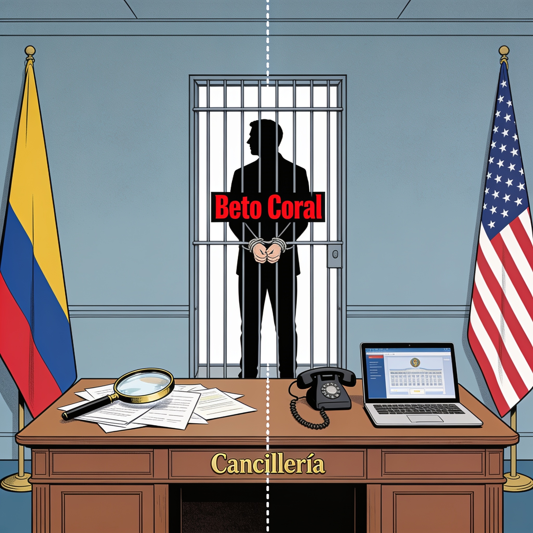 La Cancillería pregunta por Beto Coral y algo más — Política, ilustración editorial