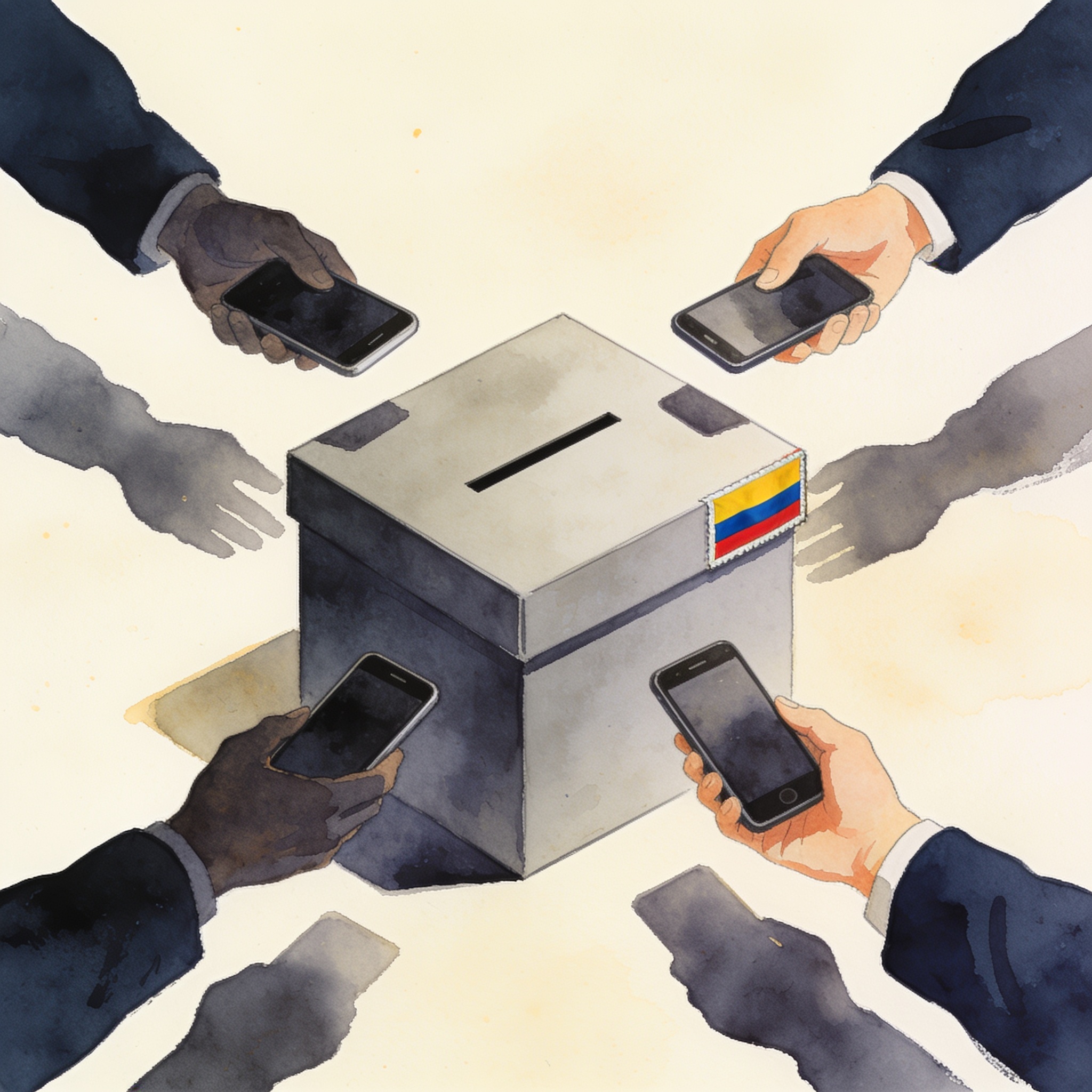 Recordar la prohibición del celular no basta contra la compra de voto — Política, ilustración editorial