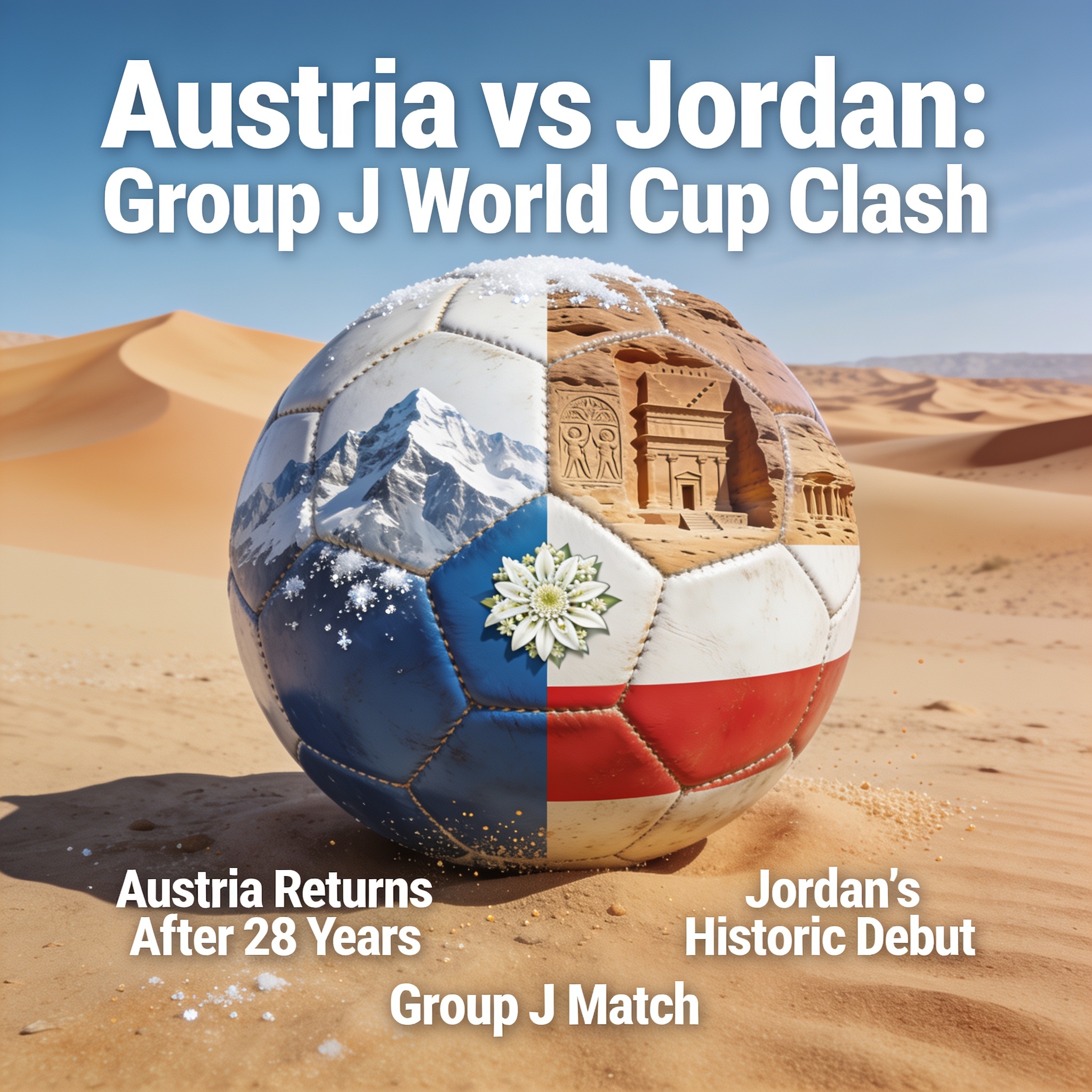 Austria y Jordania buscan un lugar en la memoria del fútbol — Deportes, ilustración editorial