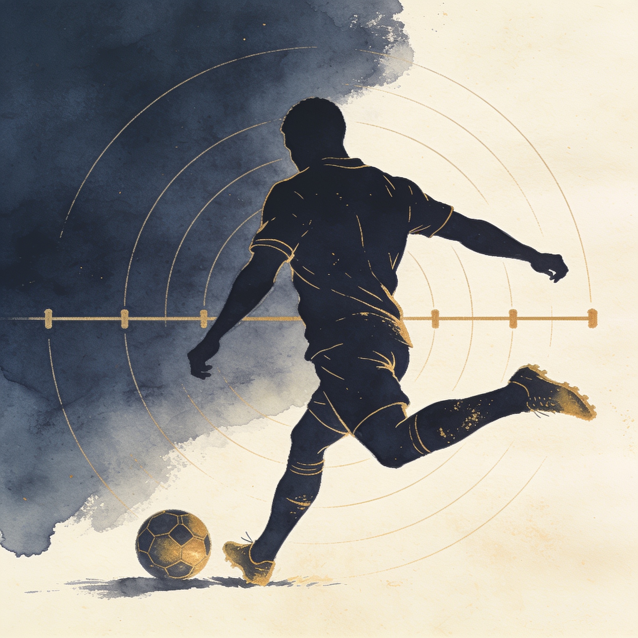 Seis Mundiales con gol, una pregunta sobre el tiempo y el cuerpo — Deportes, ilustración editorial