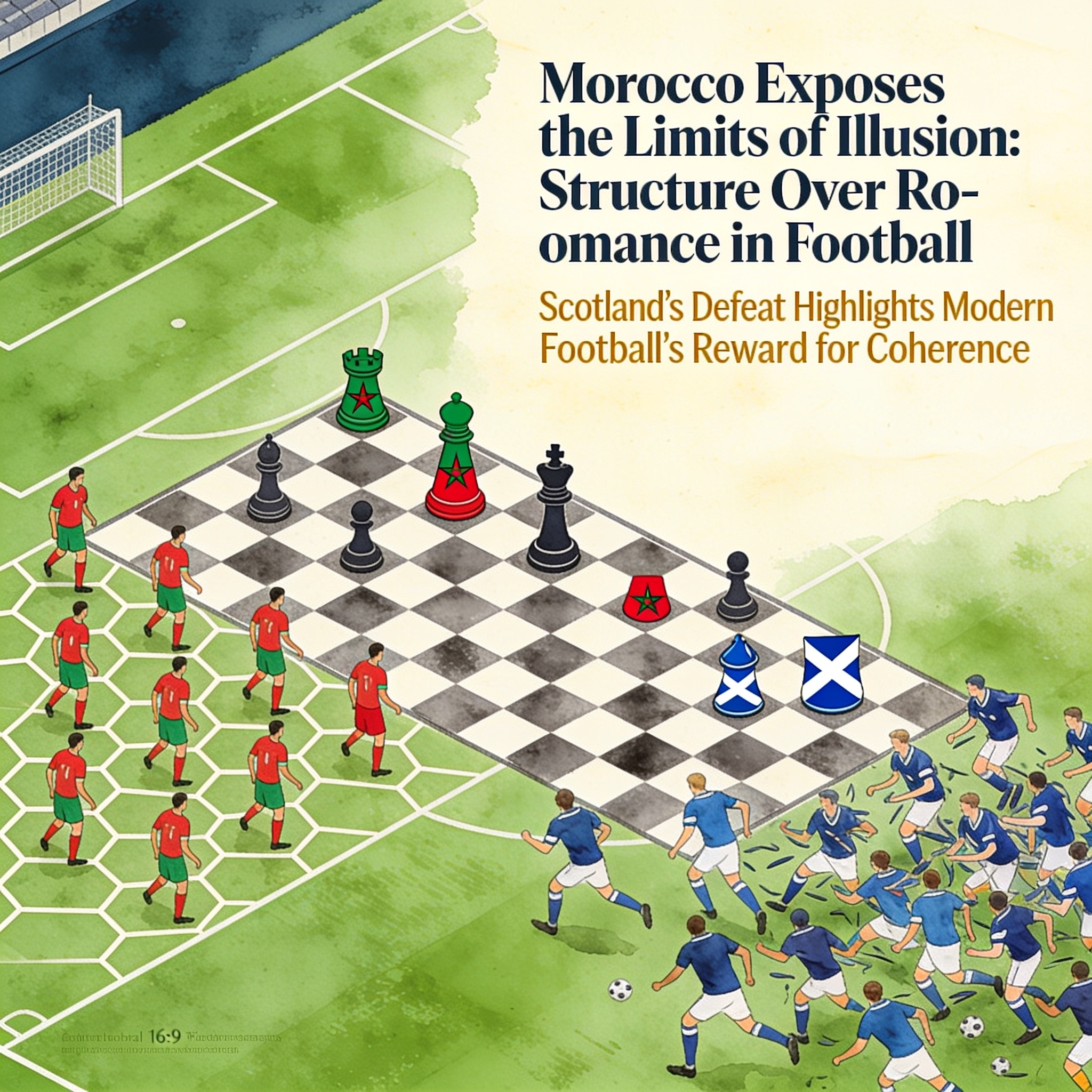 Marruecos expone el límite de las ilusiones sin estructura — Deportes, ilustración editorial